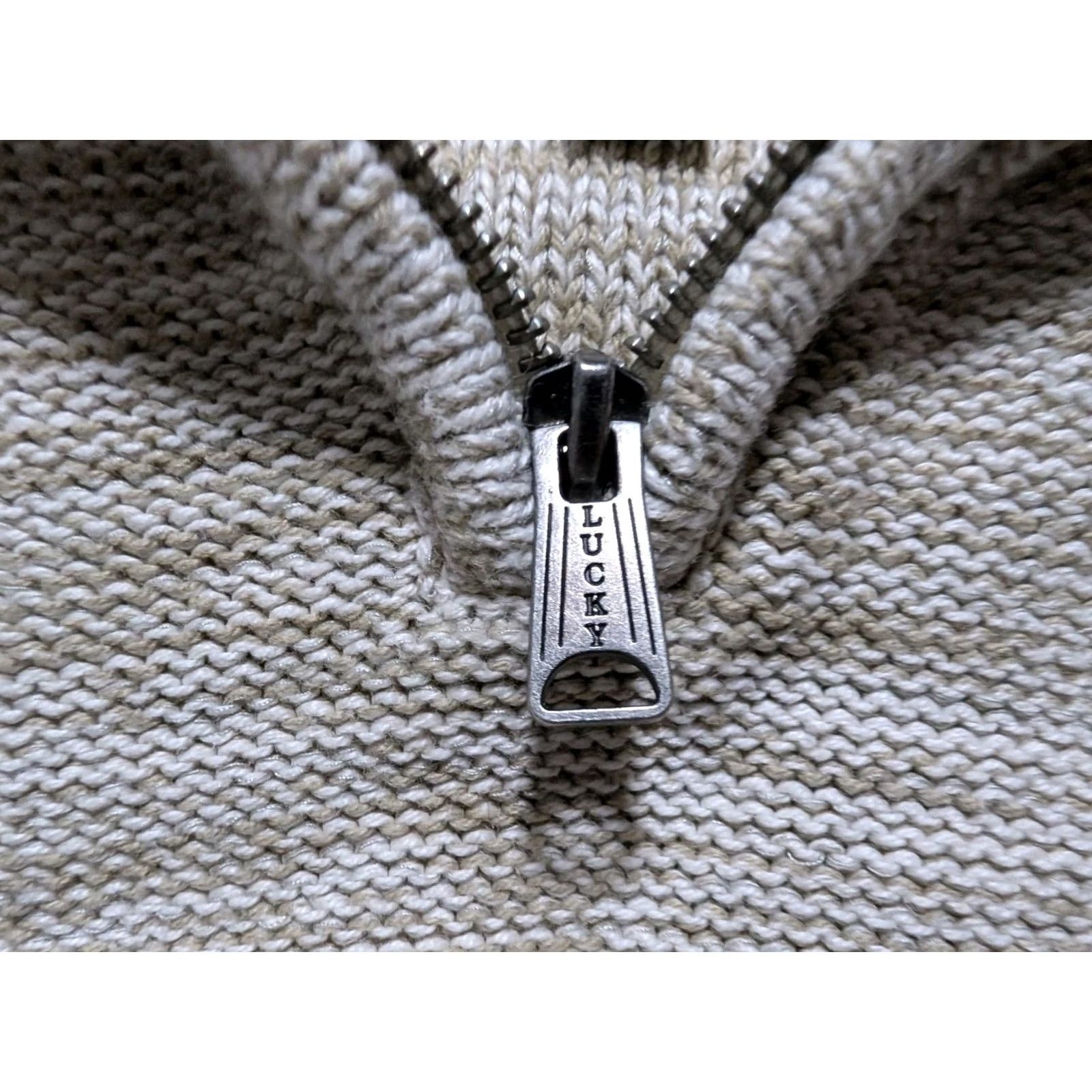 Lucky Brand Lucky Brand Men’s 1/4 Zip Heathered Beige Gray Knit Pullover Sweater Size S Size US S / EU 44-46 / 1 - 4 Thumbnail