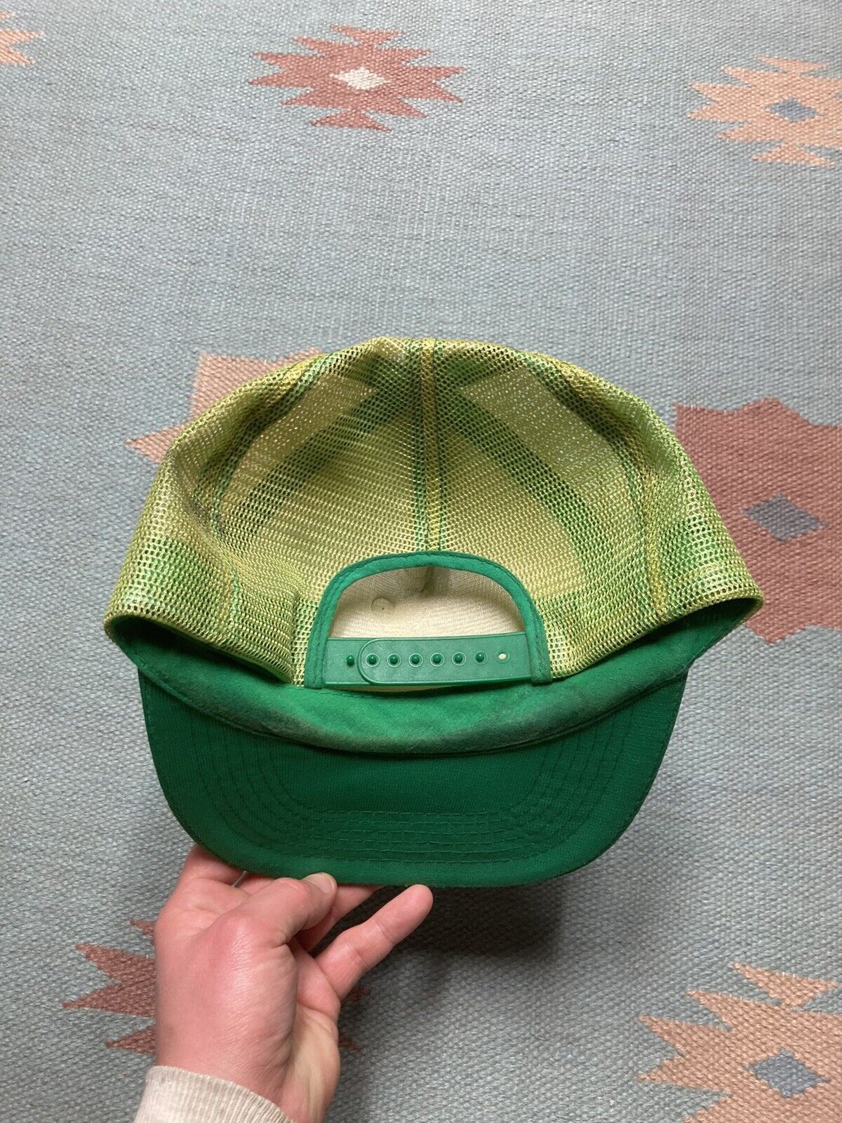 Vintage VTG trucker hat Quaker state racing nascar 80s 90s green Size ONE SIZE - 4 Thumbnail