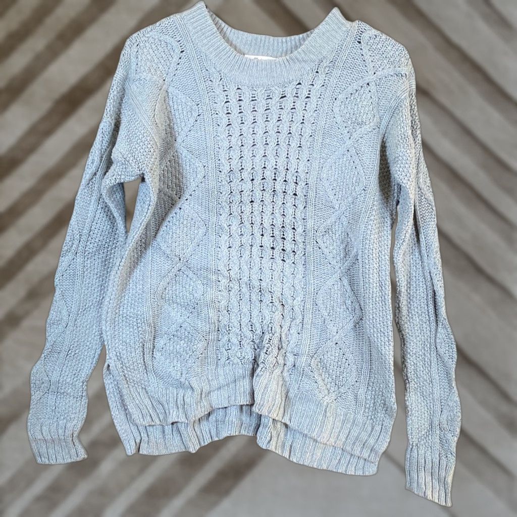 Madewell Madewell Womens Sweater Gray Crew Neck Pullover Cable Knit Long Sleeve Cotton XS Size XS / US 0-2 / IT 36-38 - 1 Thumbnail