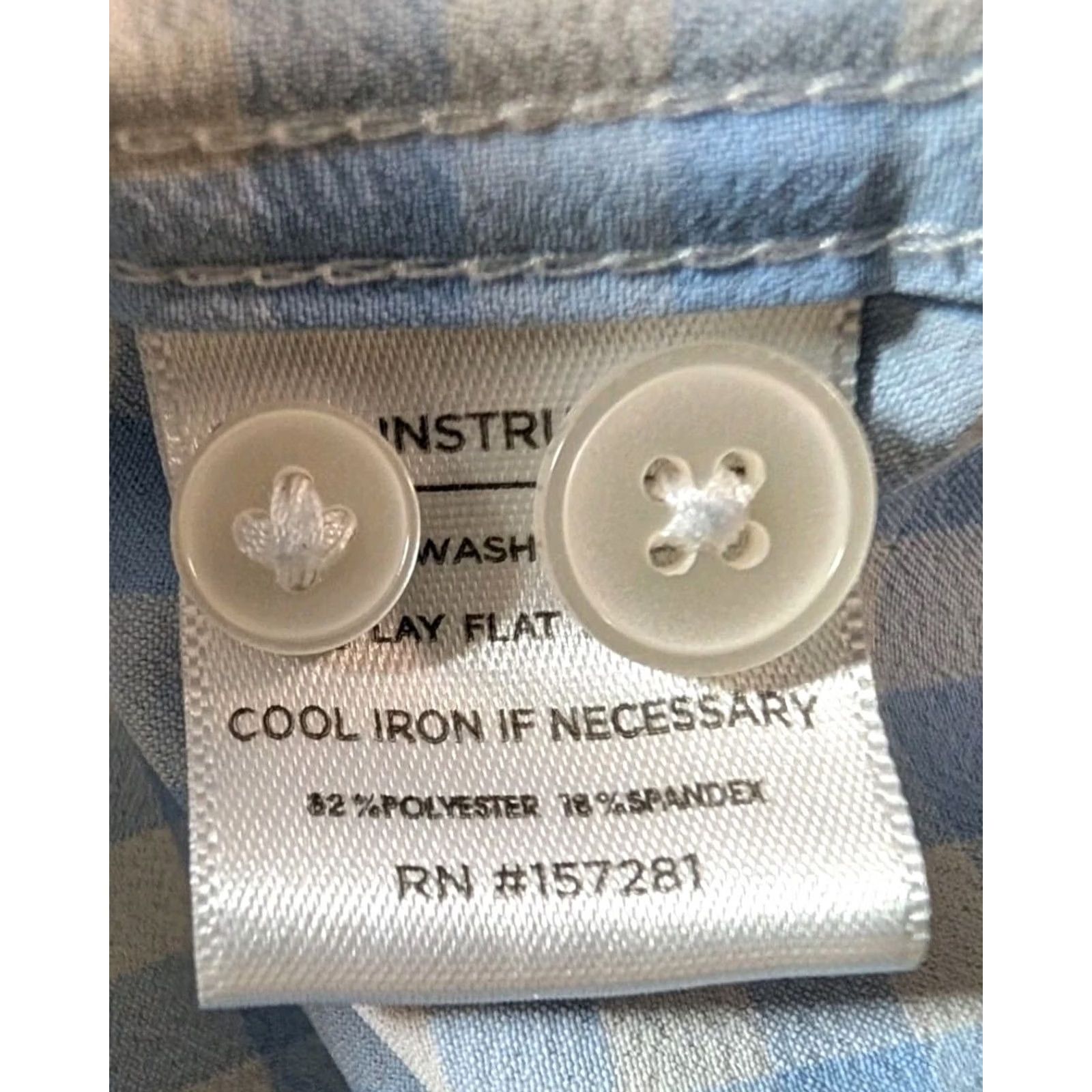 Mizzen+Main Mizzen+Main Leeward Trim Fit Gingham Check Performance Dress Shirt Blue Men's XL Size 46R - 6 Thumbnail