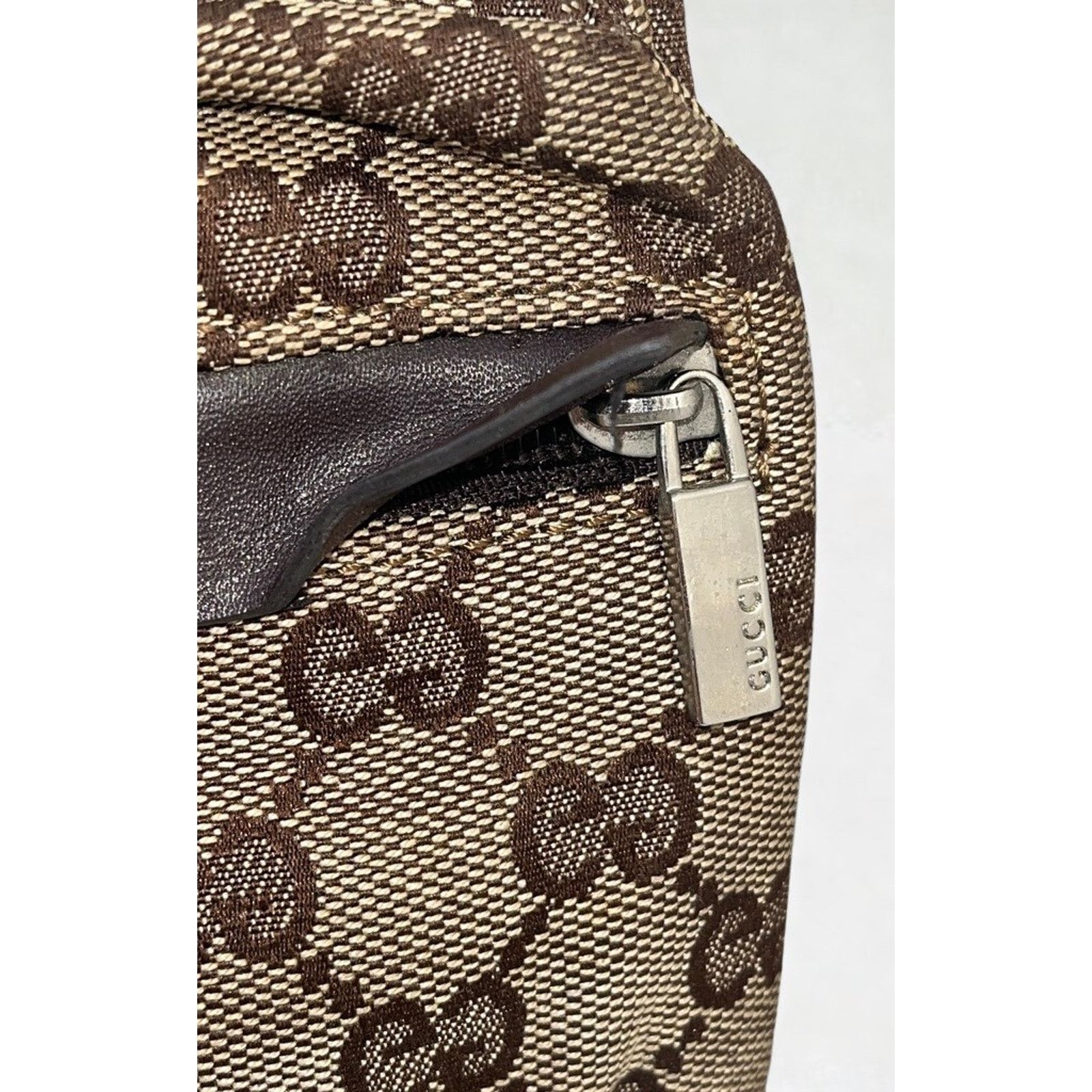 Gucci Gucci GG Canvas x Leather Beige Brown Waist Bag Belt Bag Size ONE SIZE - 8 Thumbnail