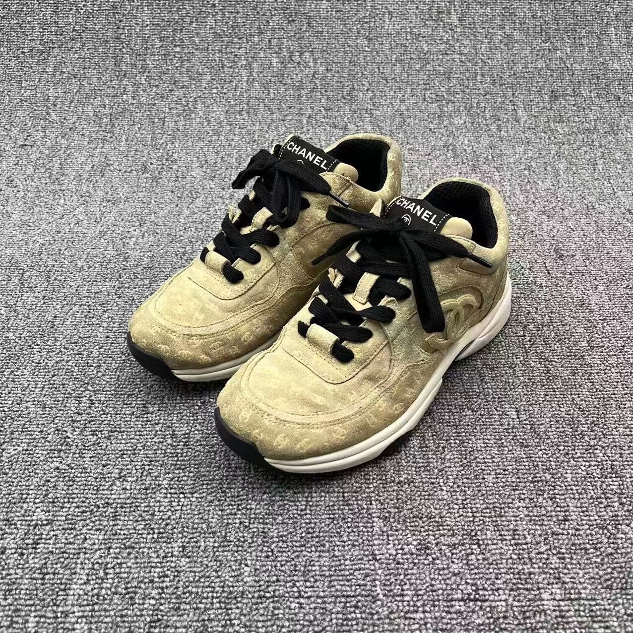 Chanel Chanel Beige Double C Print Casual Sneakers Size US 6.5 / IT 36.5 - 1 Thumbnail