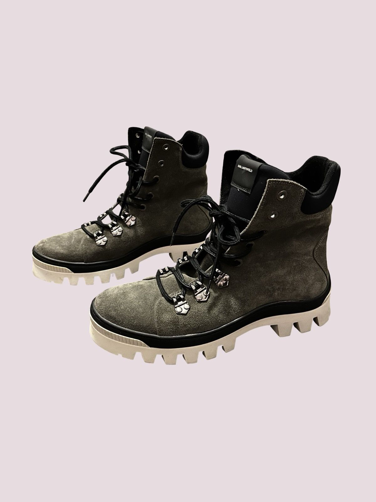 Karl Lagerfeld Paris Lug Sole Suede Hiking Boots Size US 9 / EU 42 - 1 Thumbnail