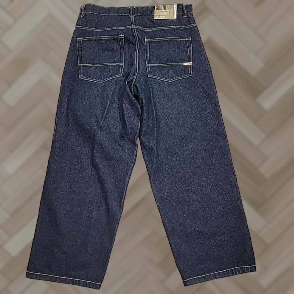 VINTAGE Southpole Jeans Baggy Dark Wash Blue Denim Hip Hop 90s