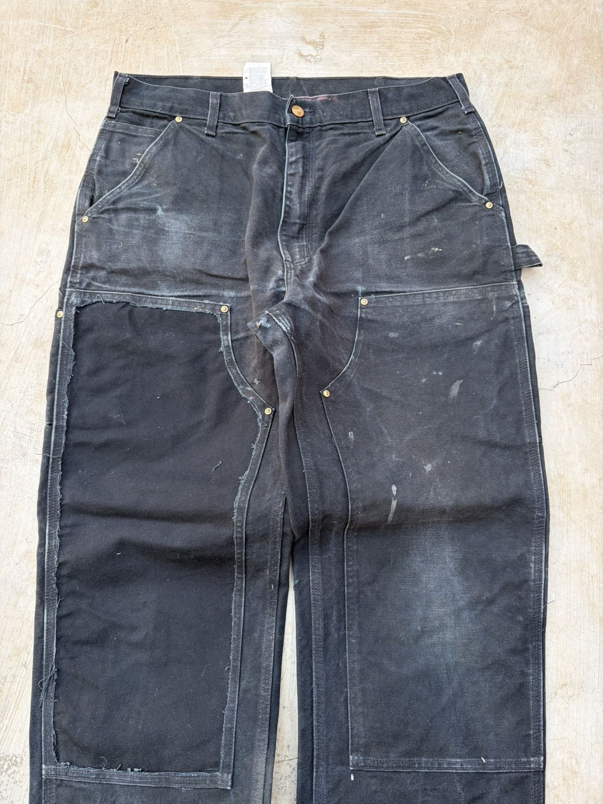 Carhartt Vintage 00s Carhartt Double Knee Pant Black Faded Size US 36 / EU 52 - 2 Thumbnail