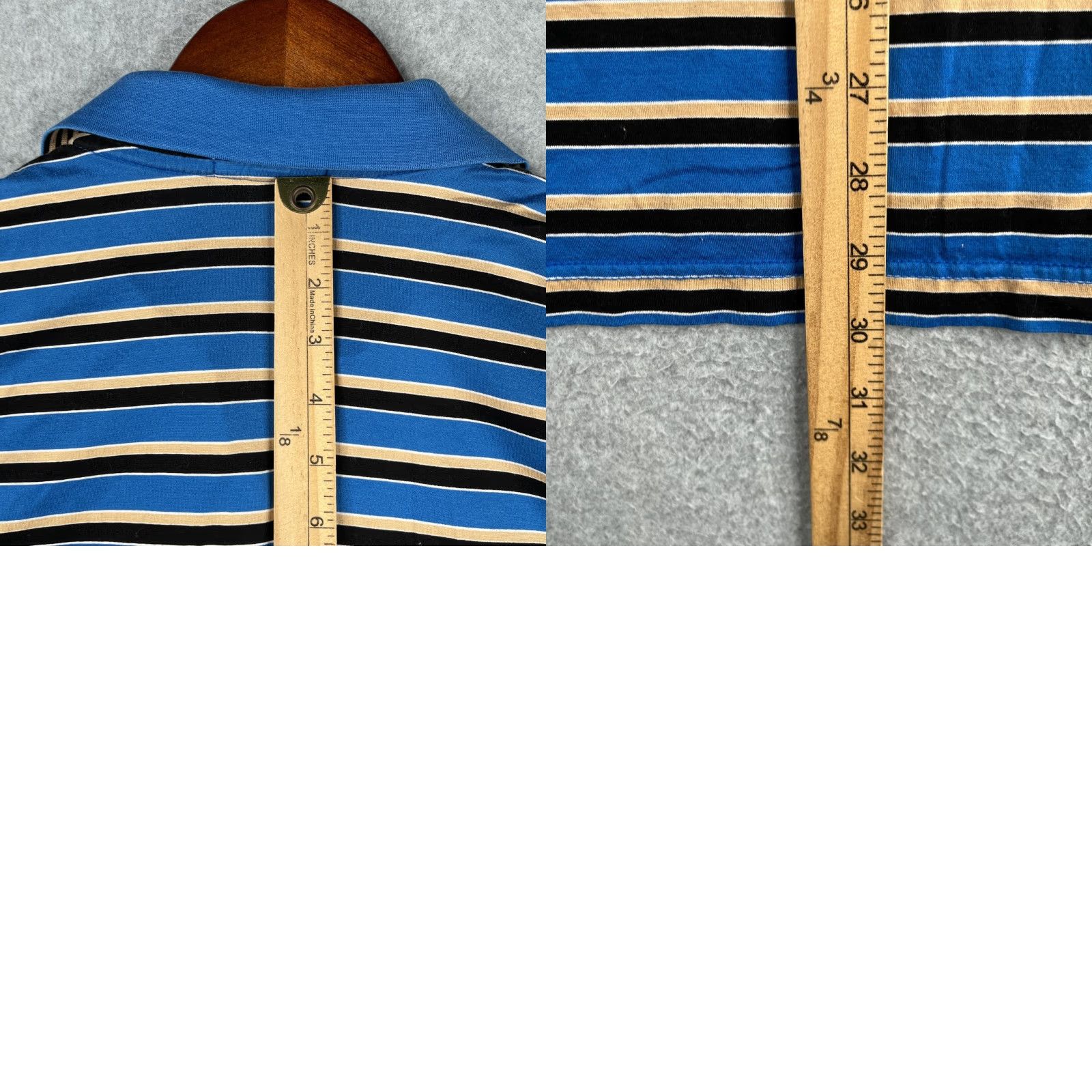Peter Millar Peter Millar Polo Shirt Large Blue Striped Casual Preppy Lightweight Mens Size US L / EU 52-54 / 3 - 8 Thumbnail