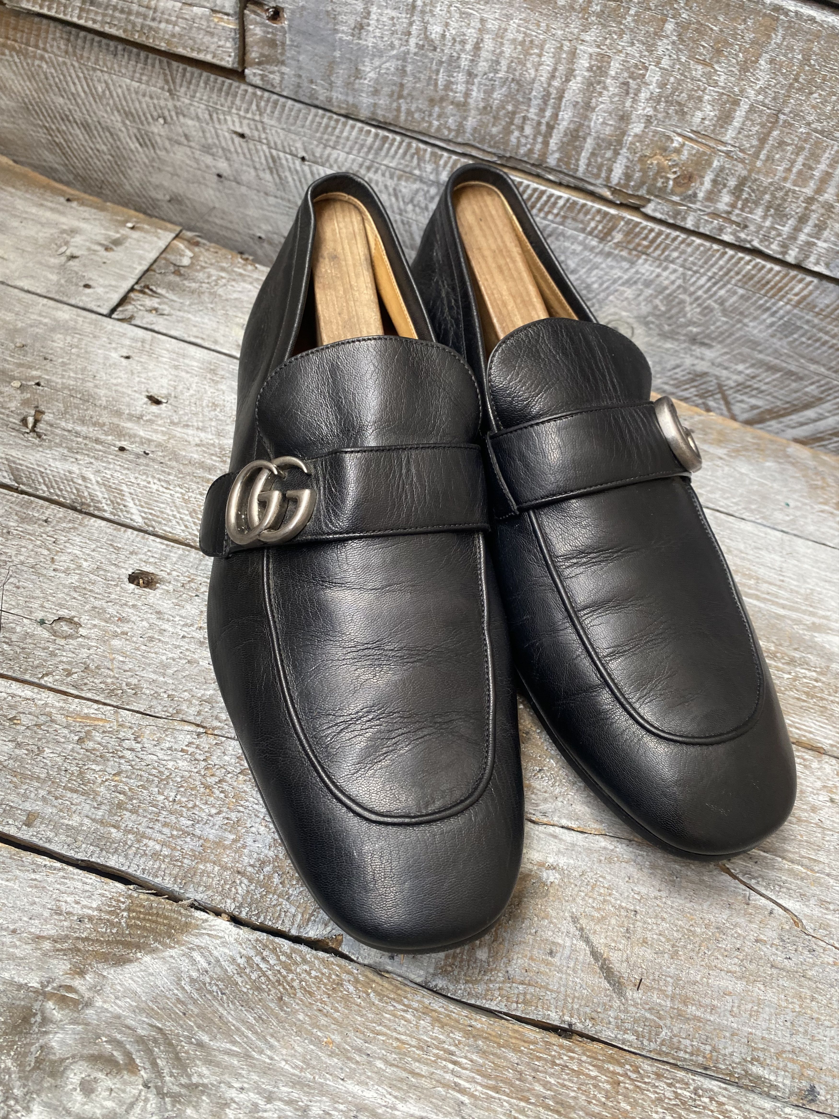 Gucci Gucci GG logo loafer horsebit black leather loafer uk 10 Size US 11 / EU 44 - 9 Thumbnail