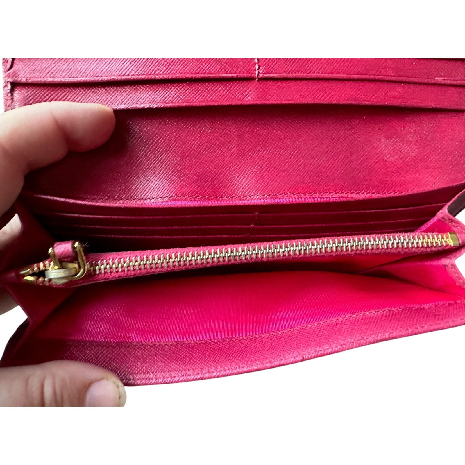 Prada PRADA Milano Fiocco Ribbon Saffiano Leather Long Wallet Size ONE SIZE - 6 Thumbnail