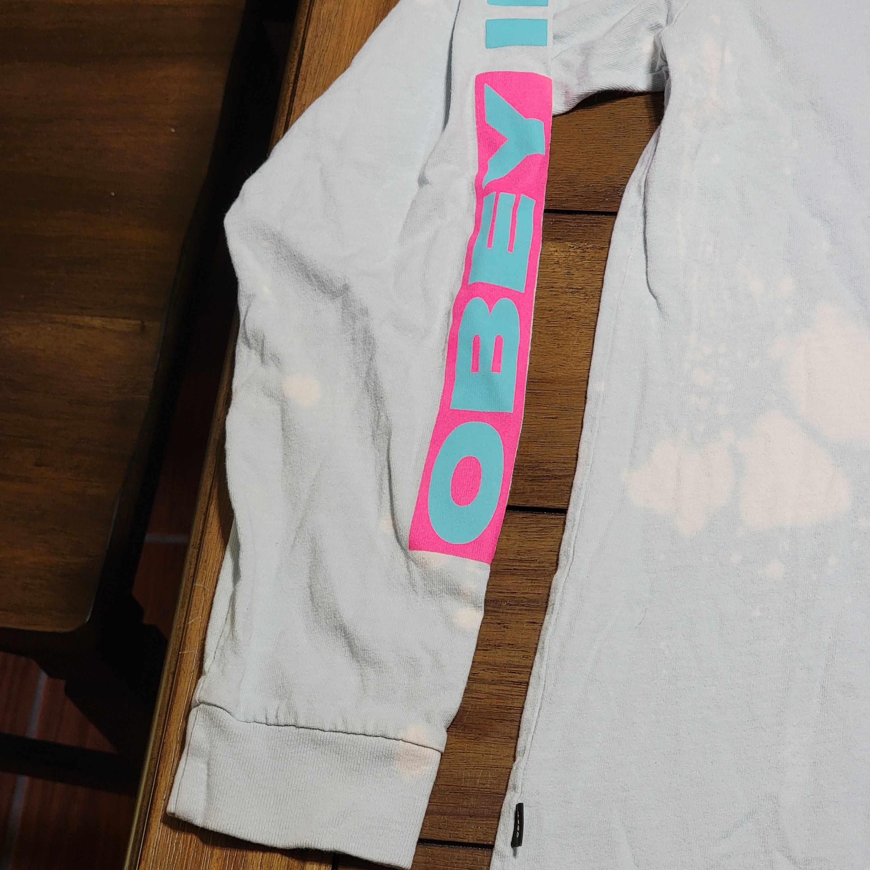 Obey Obey LS Lt Blue & White Tie-Dye Unisex Tee - Size Medium Size M / US 6-8 / IT 42-44 - 3 Thumbnail