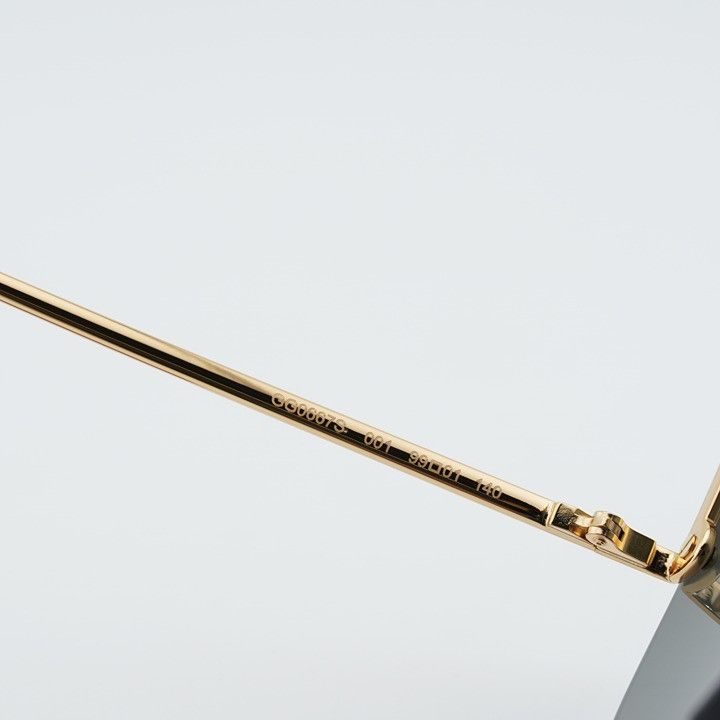 Gucci Gucci GG0667S 001 Sunglasses Gold Shield Frame, Grey Lenses Size ONE SIZE - 7 Thumbnail