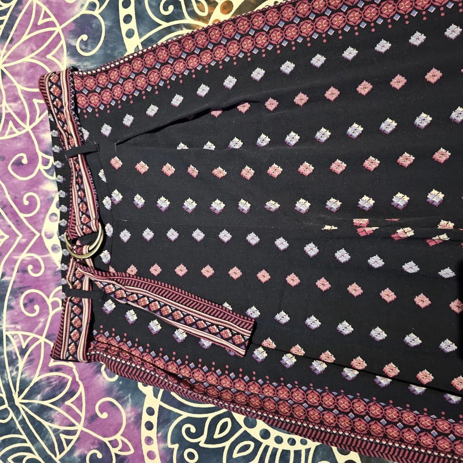 Designer Jessica Simpson Women's Pink and Navy Boho Pants Size 32" / US 10 / IT 46 - 4 Thumbnail