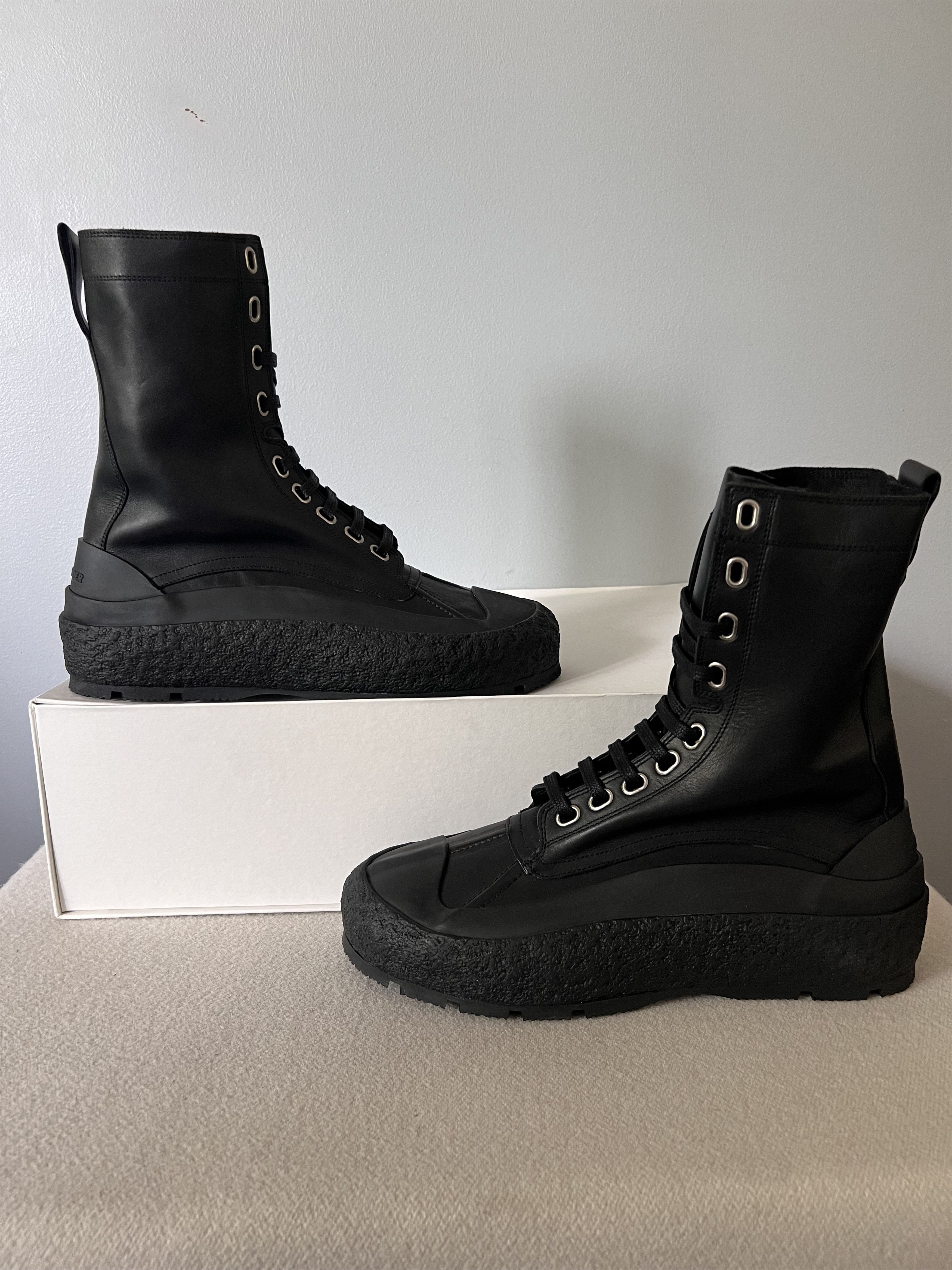 Jil Sander Jil Sander Military Boots in Black Leather Size US 8 / EU 41 - 2 Thumbnail