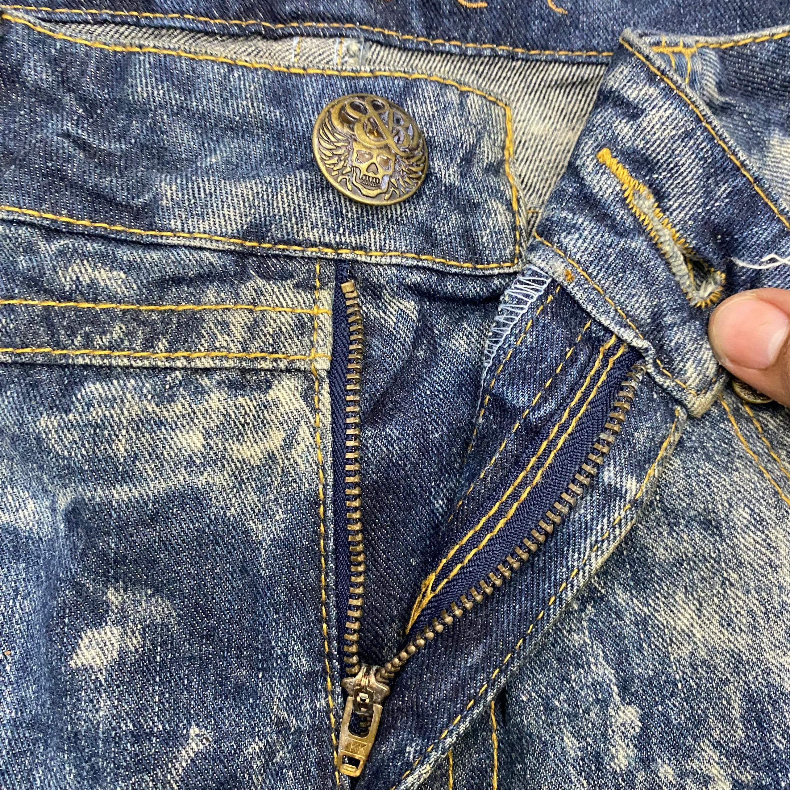 If Six Was Nine 💥Flare💥Original Jeans Punk Distressed Denim Size US 36 / EU 52 - 7 Thumbnail