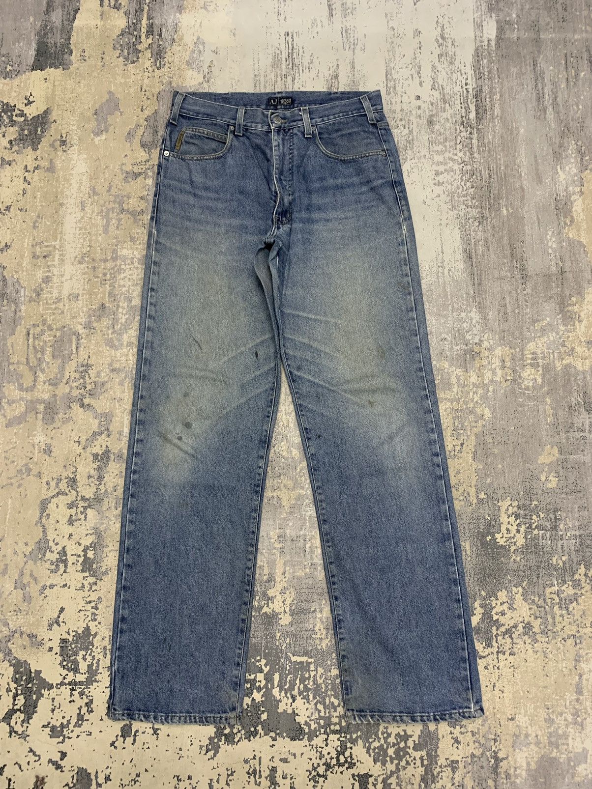 image of Vintage Baggy Rusty Armani Jeans 33X33.5 in Blue, Men's