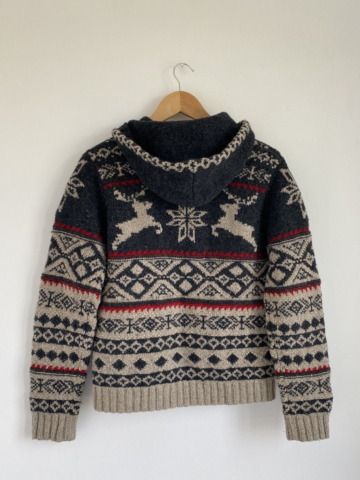Polo Ralph Lauren × Vintage Vintage Ralph Lauren Wool Hand Knit Reindeer Zip Jacket Size US S / EU 44-46 / 1 - 2 Thumbnail