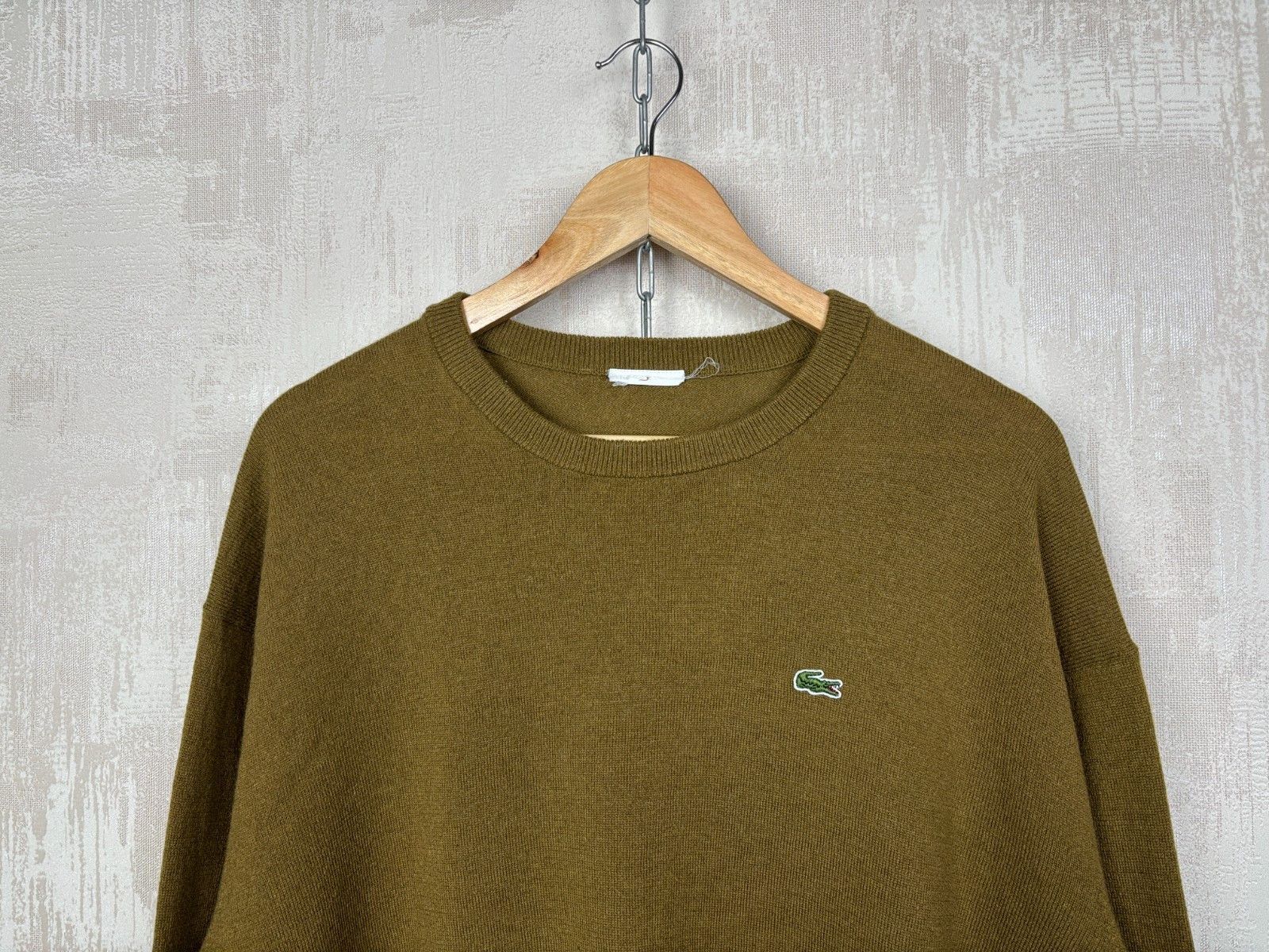 Lacoste Lacoste Wool Sweater Crew Neck Size XL-XXL Olive Green Size US XL / EU 56 / 4 - 1 Thumbnail