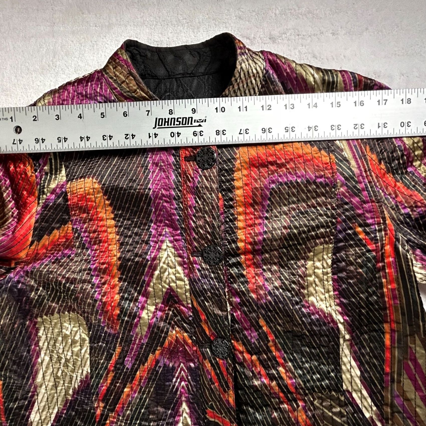 Vintage Chico's Womens Abstract Reversible Quilted Jacket Coat Blazer Size 1 Pockets Size XS / US 0-2 / IT 36-38 - 6 Thumbnail