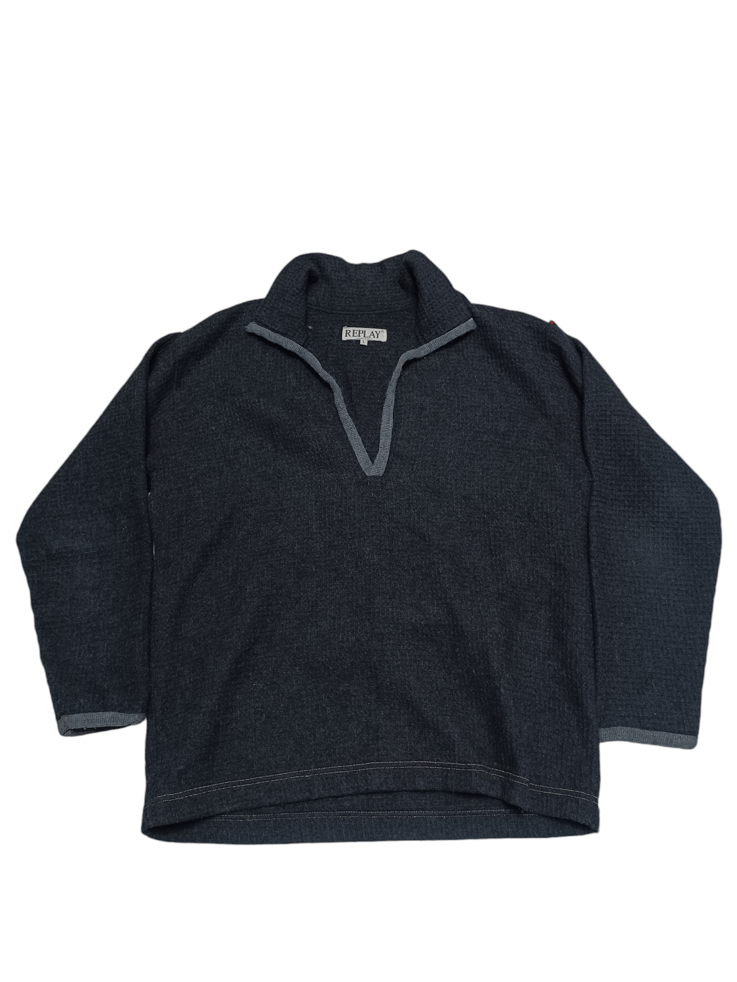 Replay REPLAY BIGLOGO VINTAGE WOOL MADE IN ITALY SWEATER Size US L / EU 52-54 / 3 - 2 Thumbnail