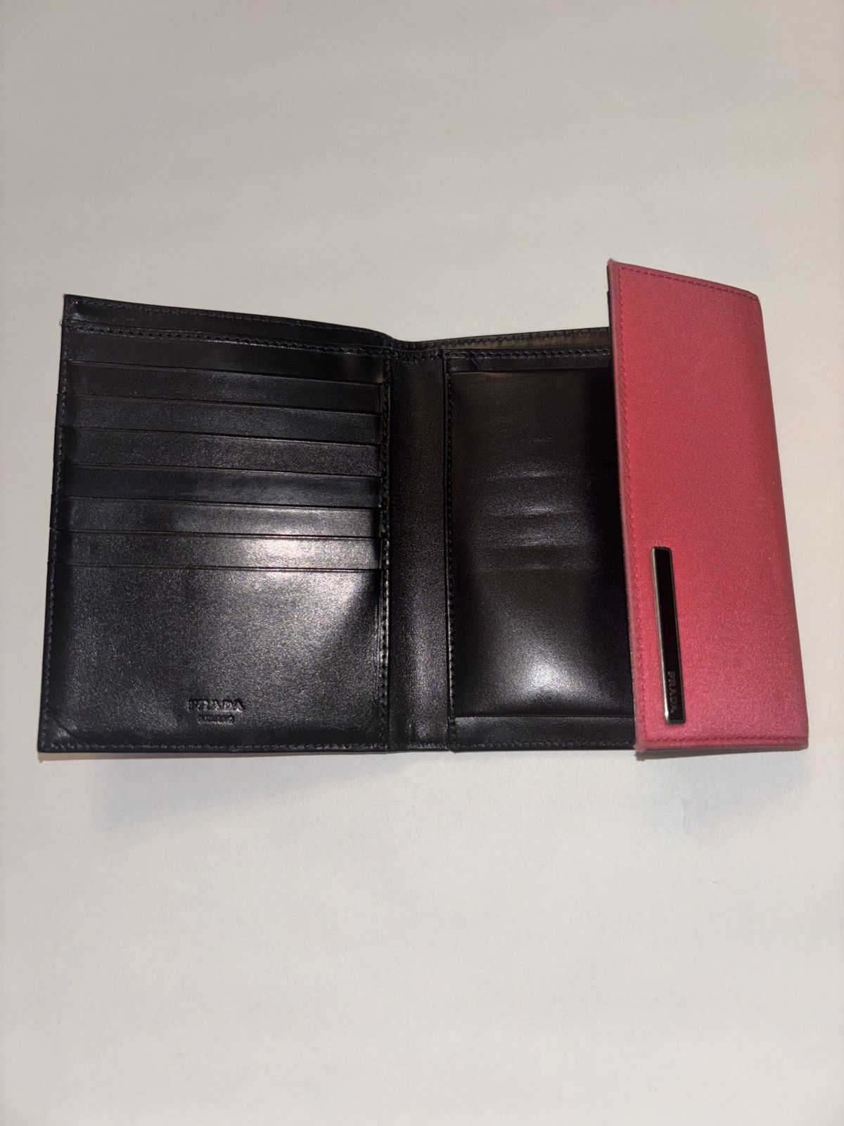 Prada Prada Pink and Black Trifold Wallet Size ONE SIZE - 3 Thumbnail
