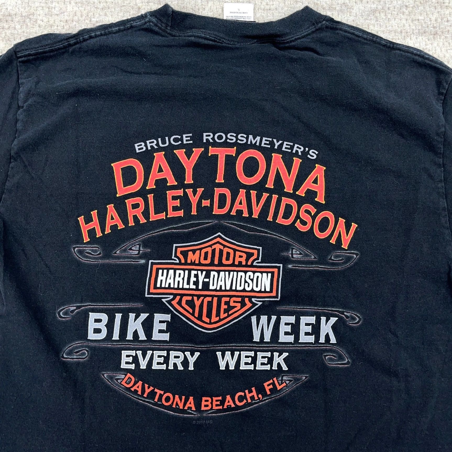 Harley Davidson VINTAGE Harley-Davidson Shirt Men L Black Graphic Print Short Sleeve Crew Neck 80s Biker Daytona Mens Size US L / EU 52-54 / 3 - 4 Thumbnail