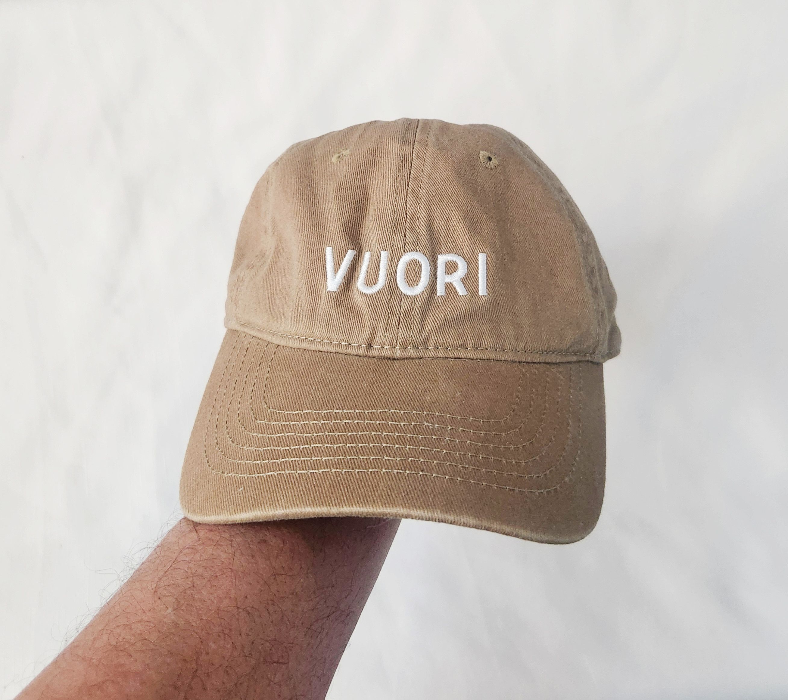 Vuori Vuori Hat Spell Out Cap Khaki Embroidered Dad hat Strapback Size ONE SIZE - 1 Thumbnail