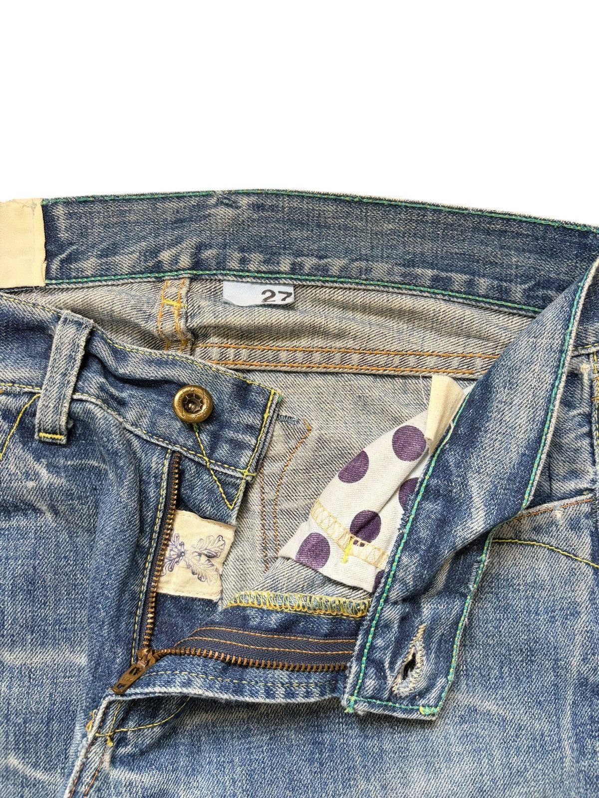 Buck Mason Vintage Japanese Brand Loomstate Distressed Flare Jeans Size 30" / US 8 / IT 44 - 3 Thumbnail