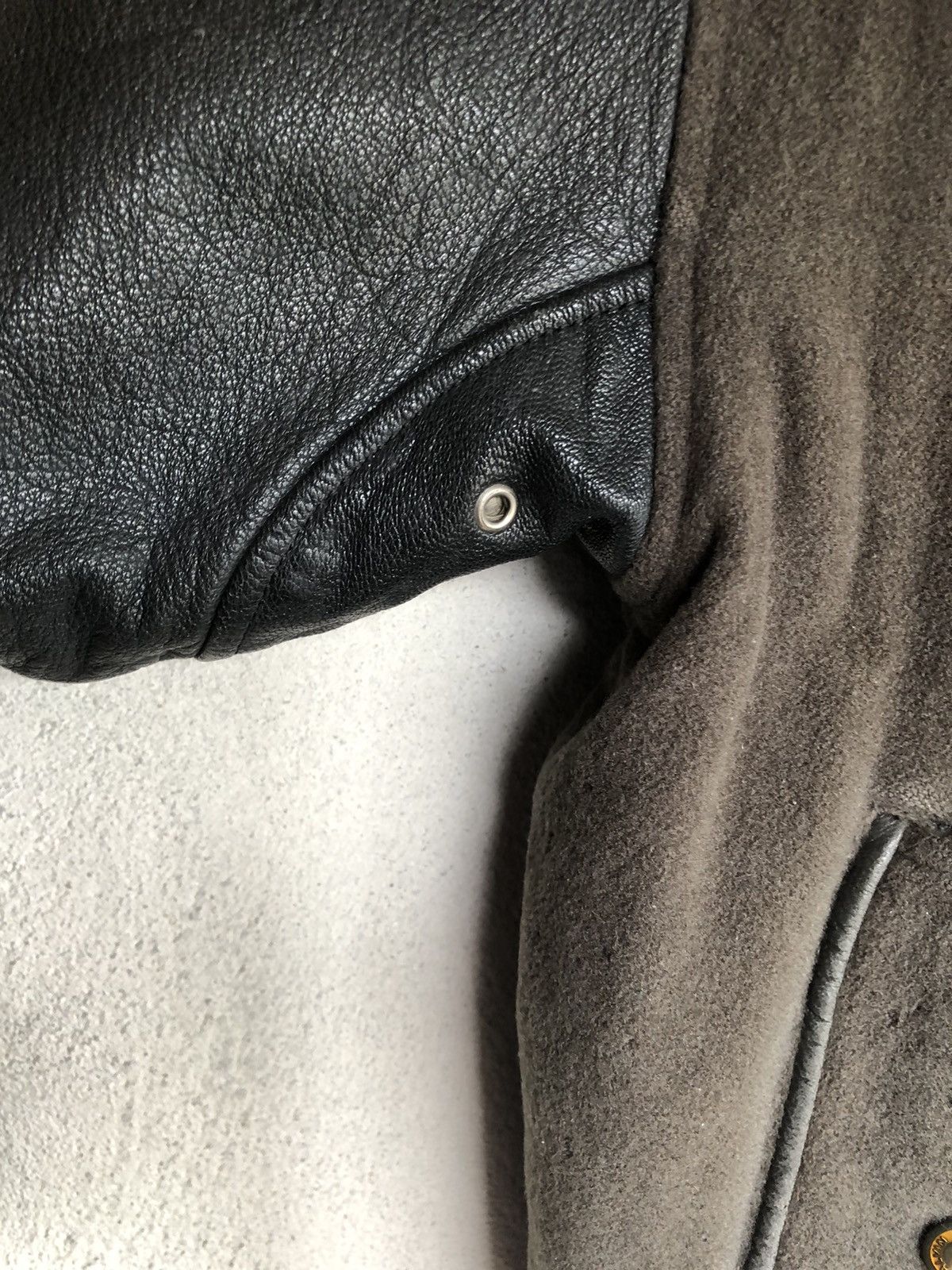 Calvin Klein × Japanese Brand × Vintage Vintage Calvin Klein Sport Varsity Half Leather Jacket Size US L / EU 52-54 / 3 - 12 Thumbnail