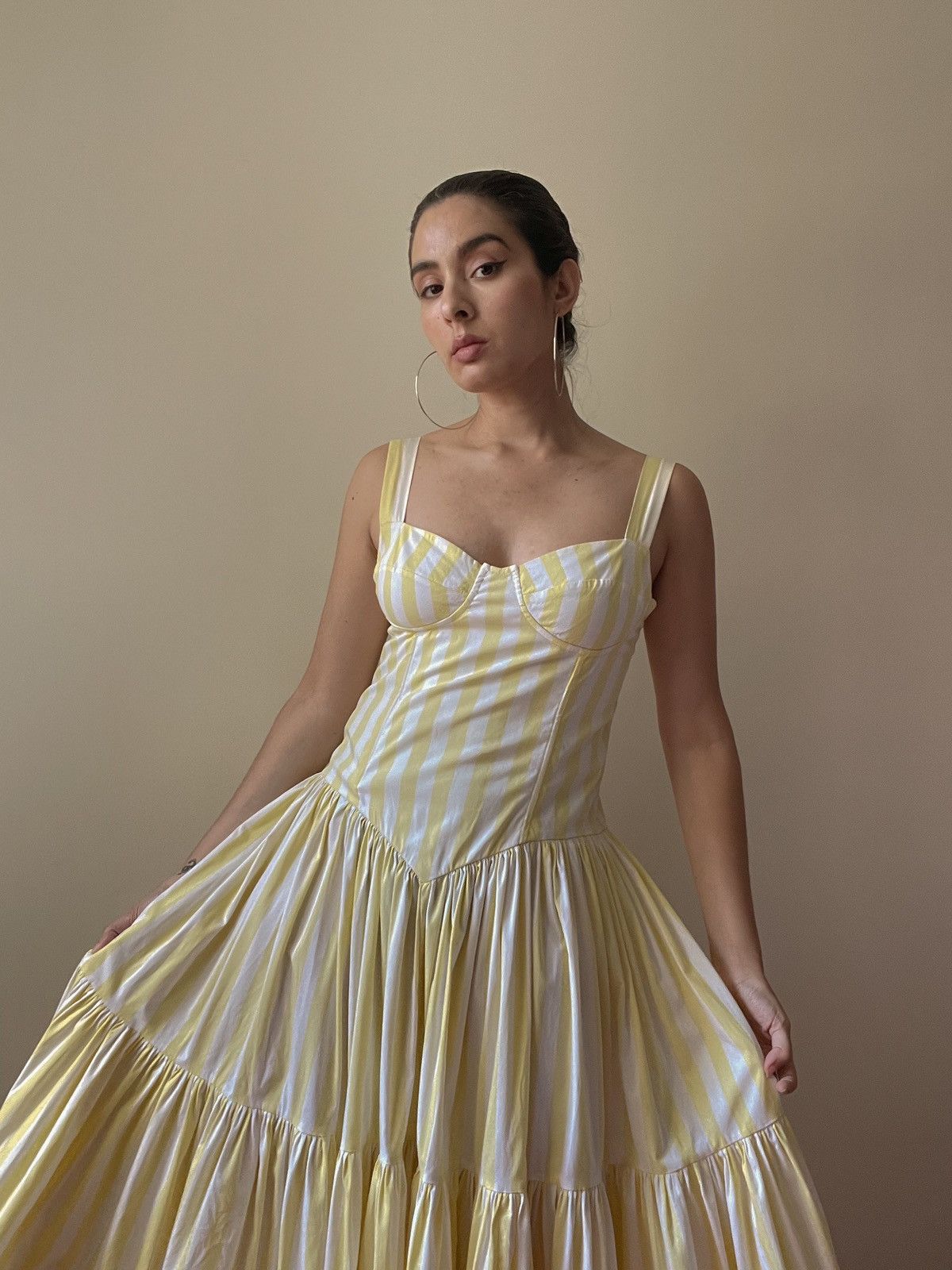 Vintage Vintage Cotton Stripe Dress Size M / US 6-8 / IT 42-44 - 4 Thumbnail