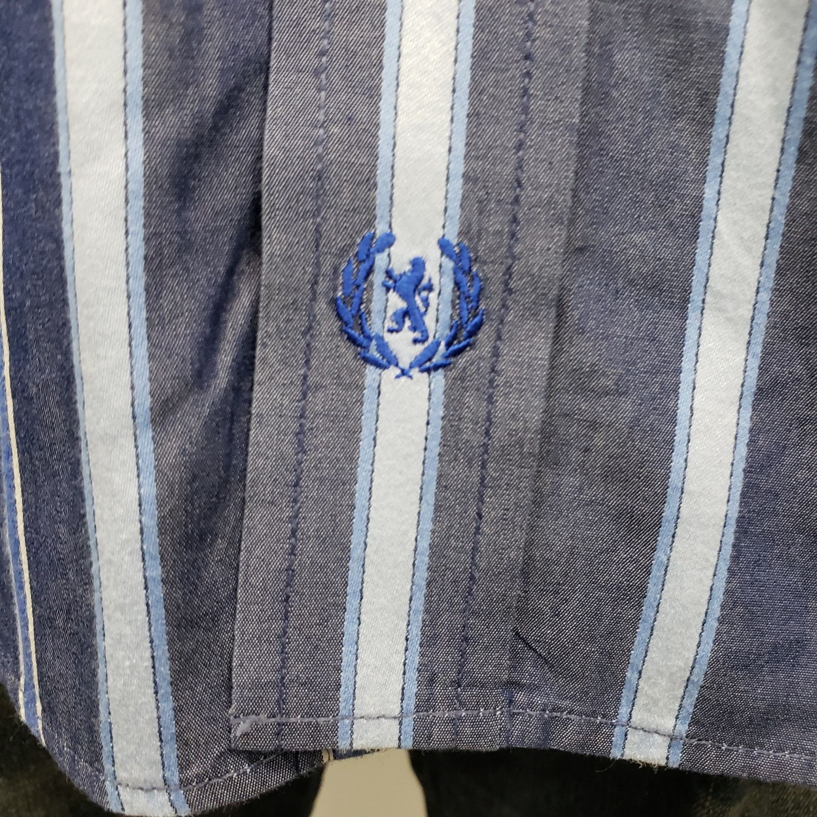 BUGATCHI Bugatchi Uomo Dress Shirt M Striped Contrast Flip Cuff L/S Size US M / EU 48-50 / 2 - 11 Thumbnail