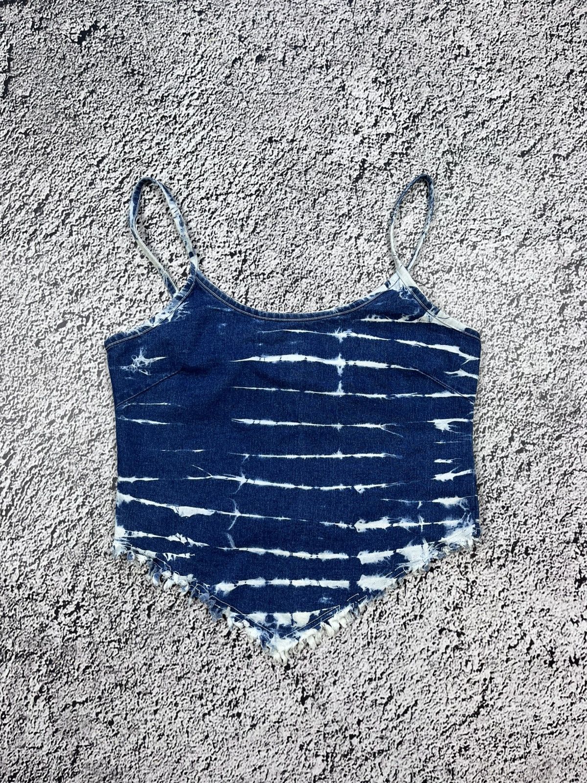 Vintage Vintage 90s Denim tie dye crop top vest streetwear M Size M / US 6-8 / IT 42-44 - 1 Thumbnail