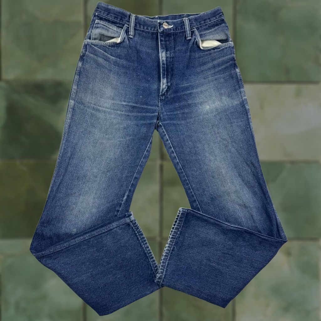 Wrangler VINTAGE Wrangler Jeans Men 28x29 Zip USA 70s 80s Cowboy Hippie Denim Blue Cotton Straight Made In USA Size US 28 / EU 44 - 1 Thumbnail