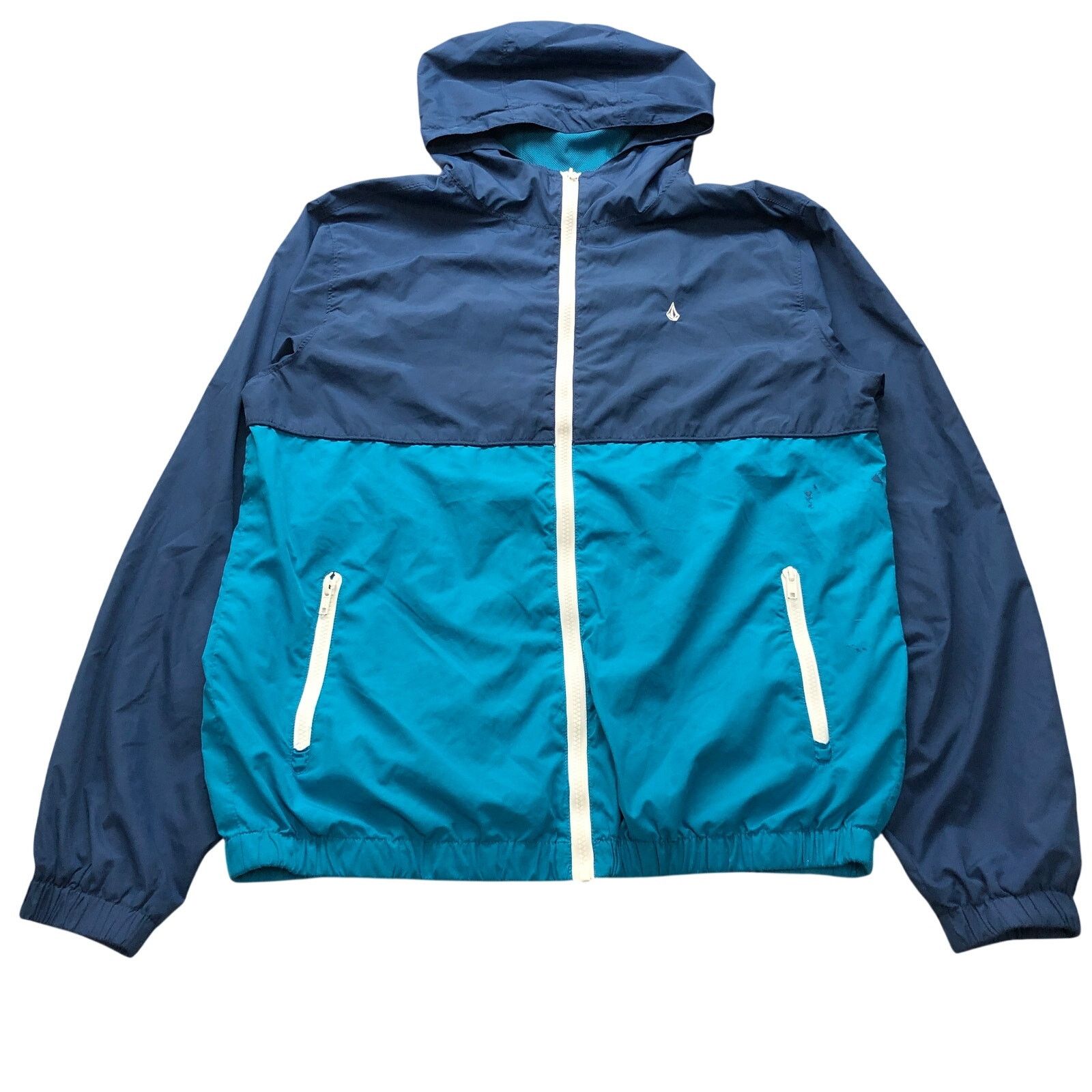 Volcom Volcom Mesh Lined Windbreaker Jacket Hoodie Men L Teal Blue Size US L / EU 52-54 / 3 - 1 Thumbnail