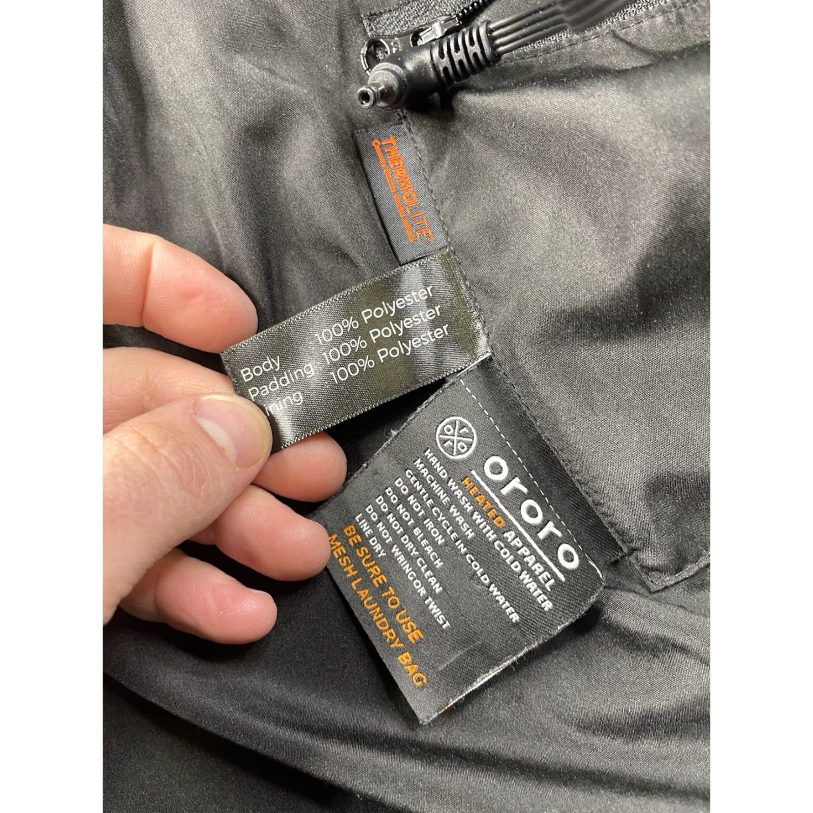Vintage ORORO Mens Heated Jacket Coat Black L Large Battery Included Hoodless Winter Outdoor Wind Water Resistant Zip Pockets Size US L / EU 52-54 / 3 - 4 Thumbnail