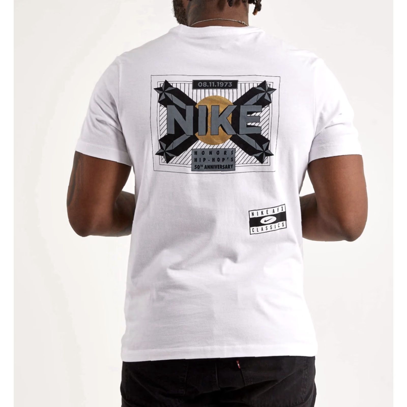 Nike VINTAGE Nike Sportswear Honors Hip Hop 50th Anniversary Graphic White T-Shirt XL Men Size US XL / EU 56 / 4 - 2 Thumbnail