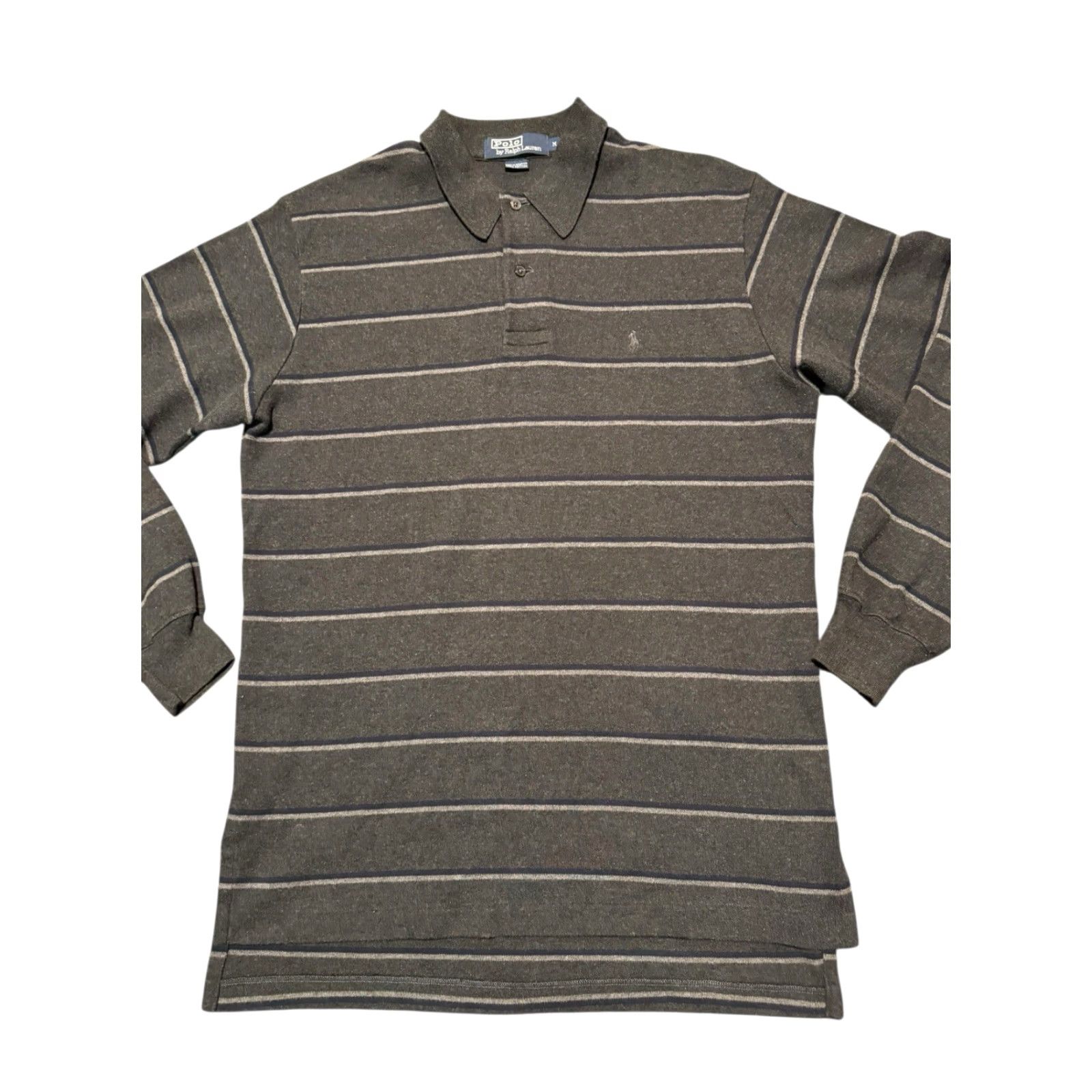 Polo Ralph Lauren VINTAGE Polo Ralph Lauren Striped Long Sleeve Polo Shirt Mens M Gray Blue Polo Ralph Lauren Embroidered Pony Rugby Shirt Size US M / EU 48-50 / 2 - 3 Thumbnail