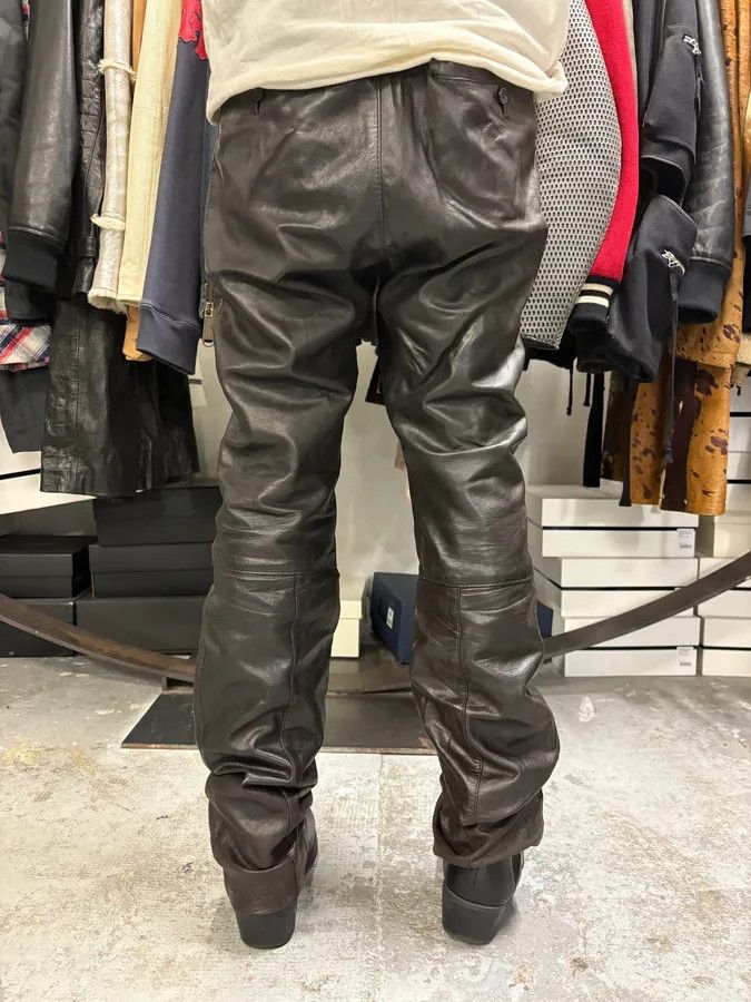 Dries Van Noten 2000s Dries Van Noten Black Eroded Leather Pants Size US 32 / EU 48 - 4 Thumbnail