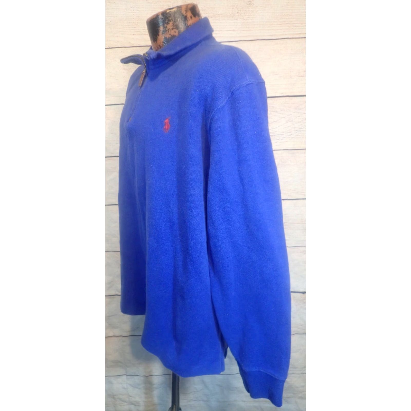 Polo Ralph Lauren Polo Ralph Lauren Polo Mock Neck Blue Pullover Sweatshirt Mens Large Embroidered Logo 1/4 Zip Knit Sweatshirt Size US L / EU 52-54 / 3 - 2 Thumbnail