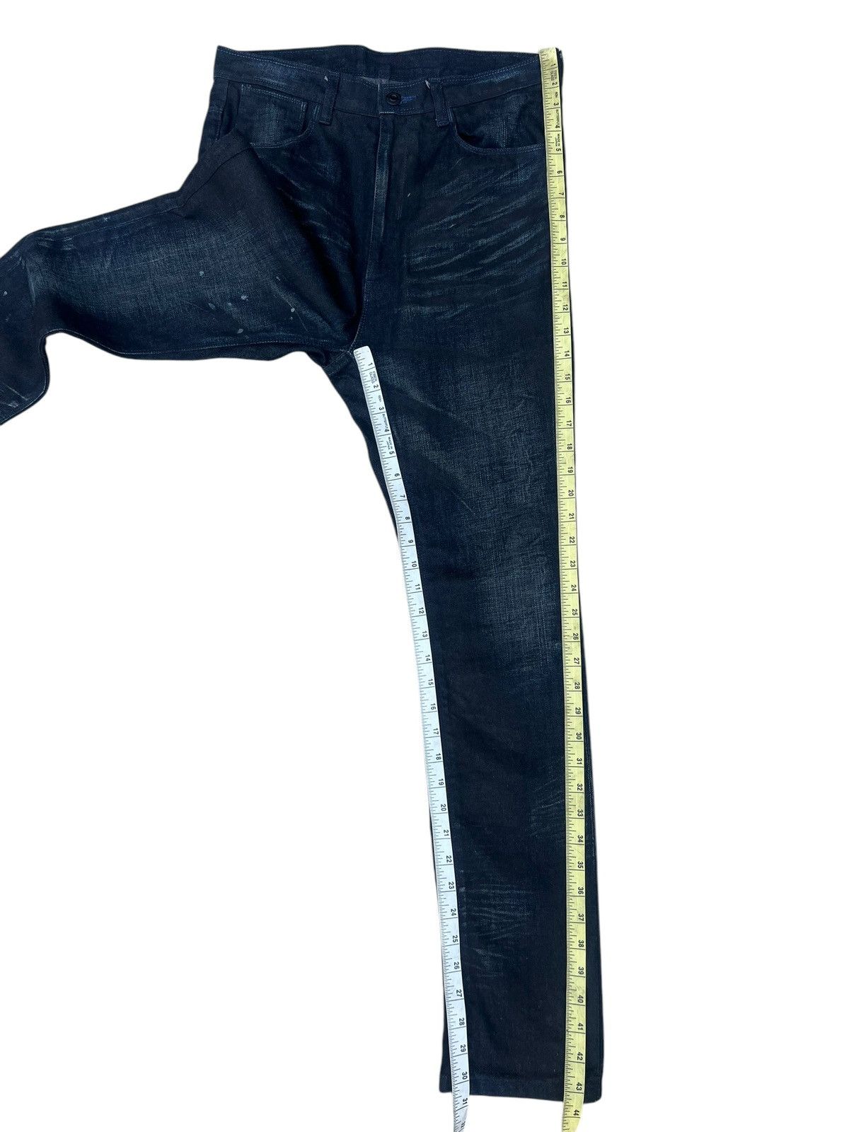 Black Barrett Vintage Neil Barret Black Barret Coated Waxed Slim Jeans Size US 31 - 4 Thumbnail