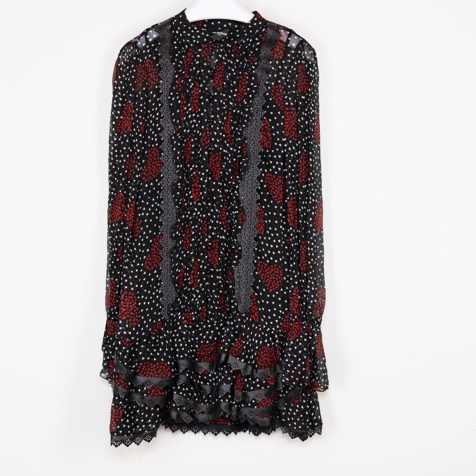 The Kooples The Kooples Women Short Flounced Dress Black Size 3/8US Size M / US 6-8 / IT 42-44 - 3 Thumbnail