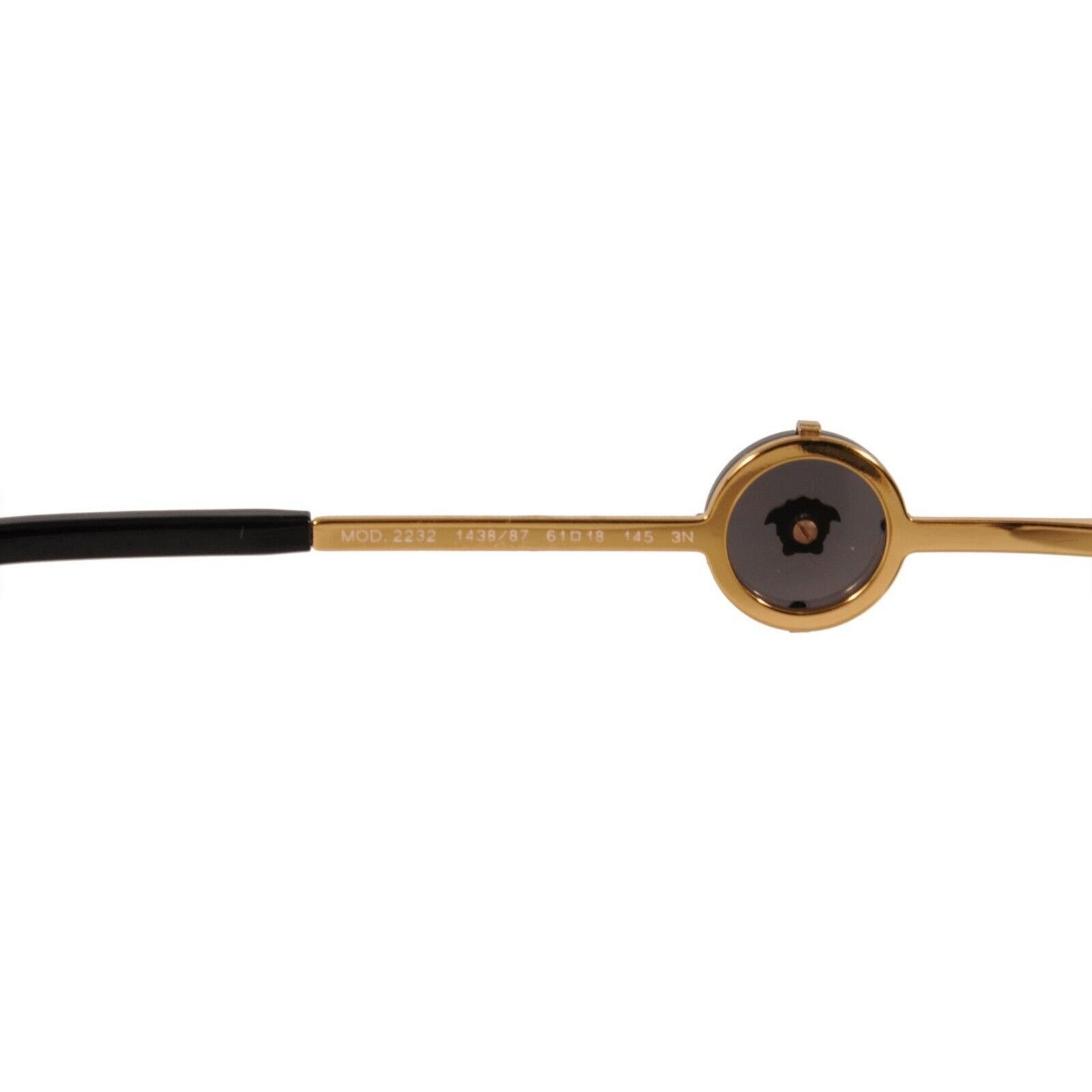 Versace Aviator Sunglasses Model 2232 Black Gold Size ONE SIZE - 10 Thumbnail