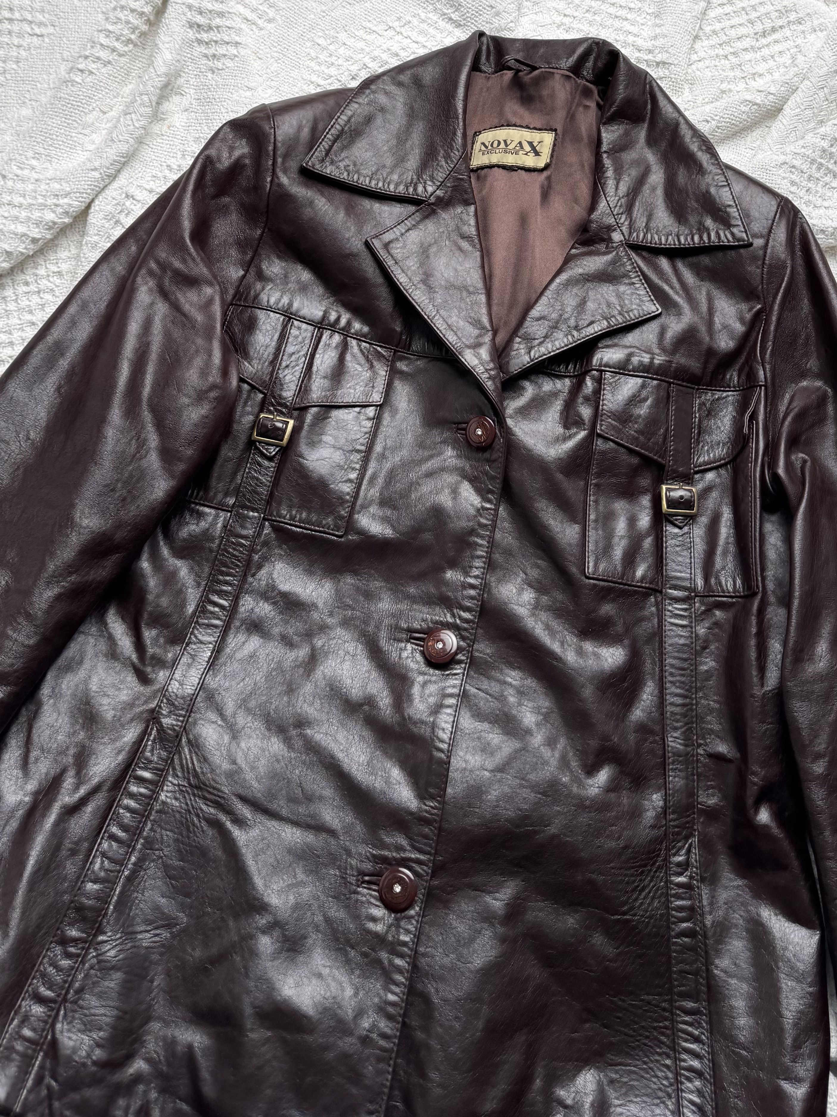 Vintage Vintage Genuine Leather Jacket Button Front Utility Classic Size L / US 10 / IT 46 - 5 Thumbnail