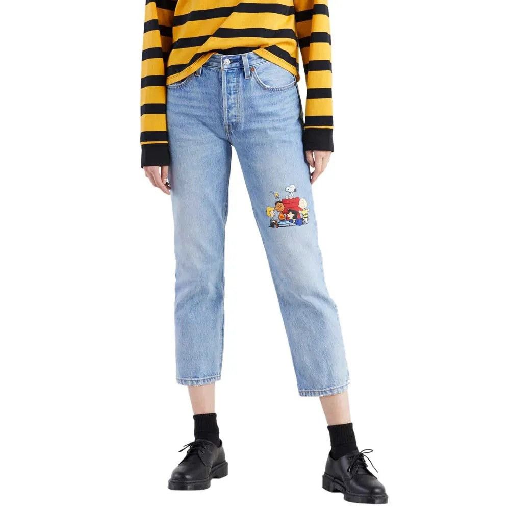 Levi's Levis 501 x Peanuts Snoopy Light Blue Jeans Size 28" / US 6 / IT 42 - 6 Thumbnail