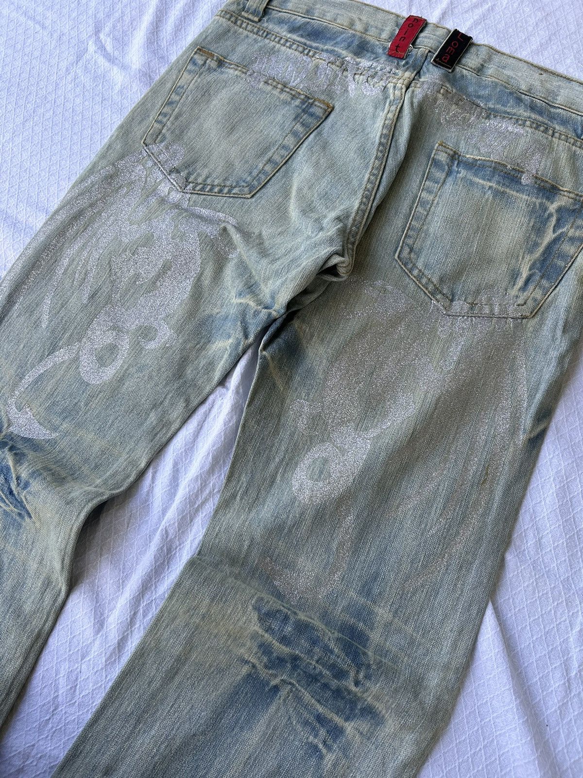 If Six Was Nine 💸BINDINGOFFER💸Limited japanese faded wash dragon denim jeans Size US 34 / EU 50 - 3 Thumbnail