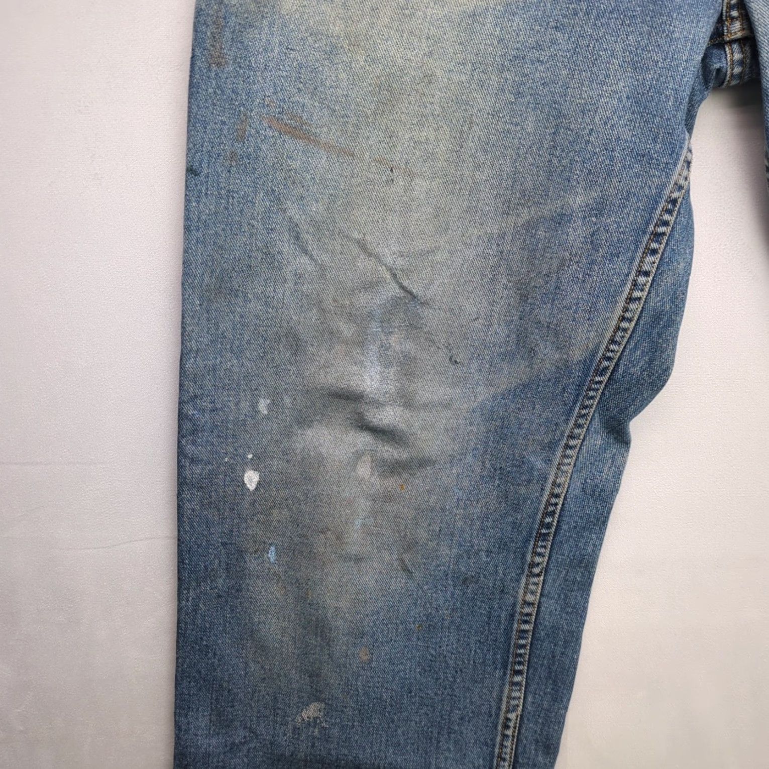 Nautica VINTAGE Nautica Jeans Mens 34x34 Denim Blue Distressed Carpenter Jeans Wide-Leg 90s Nautical Logo Mens Size US 34 / EU 50 - 5 Thumbnail