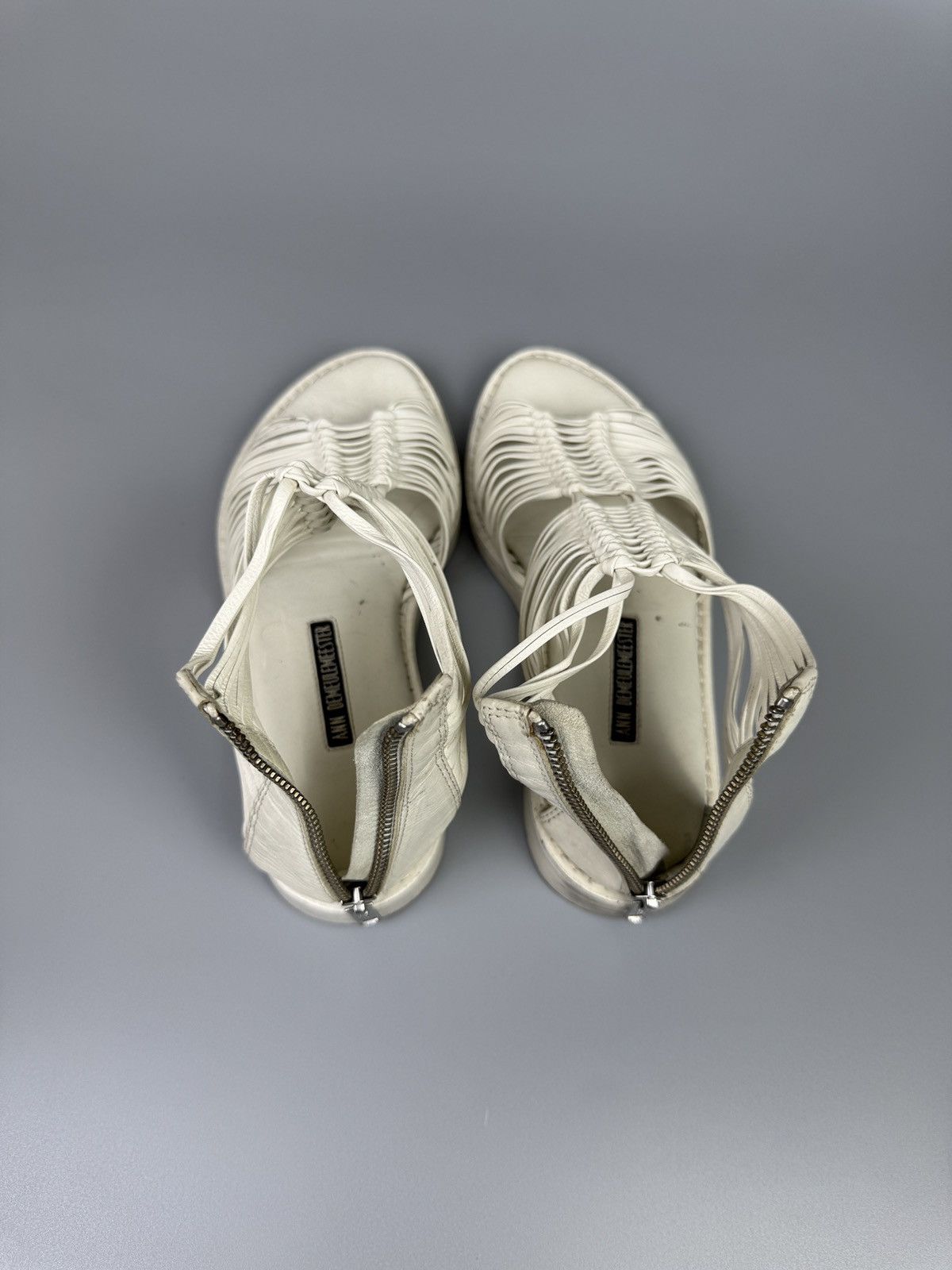 Ann Demeulemeester Ann Demeulemeester - White Braided Gladiator Sandals Size US 6 / IT 36 - 12 Thumbnail