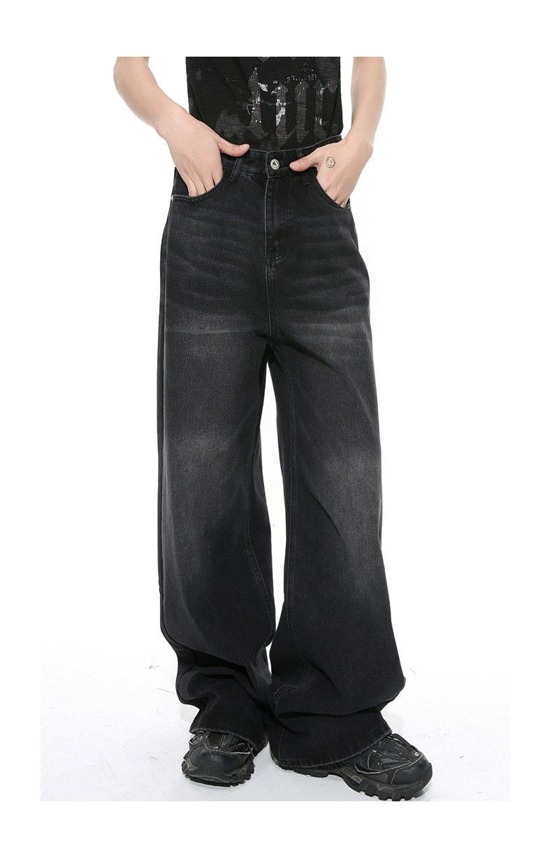 Japanese Brand × Jean Japanese retro washed simple straight casual jeans Size US 34 / EU 50 - 1 Thumbnail