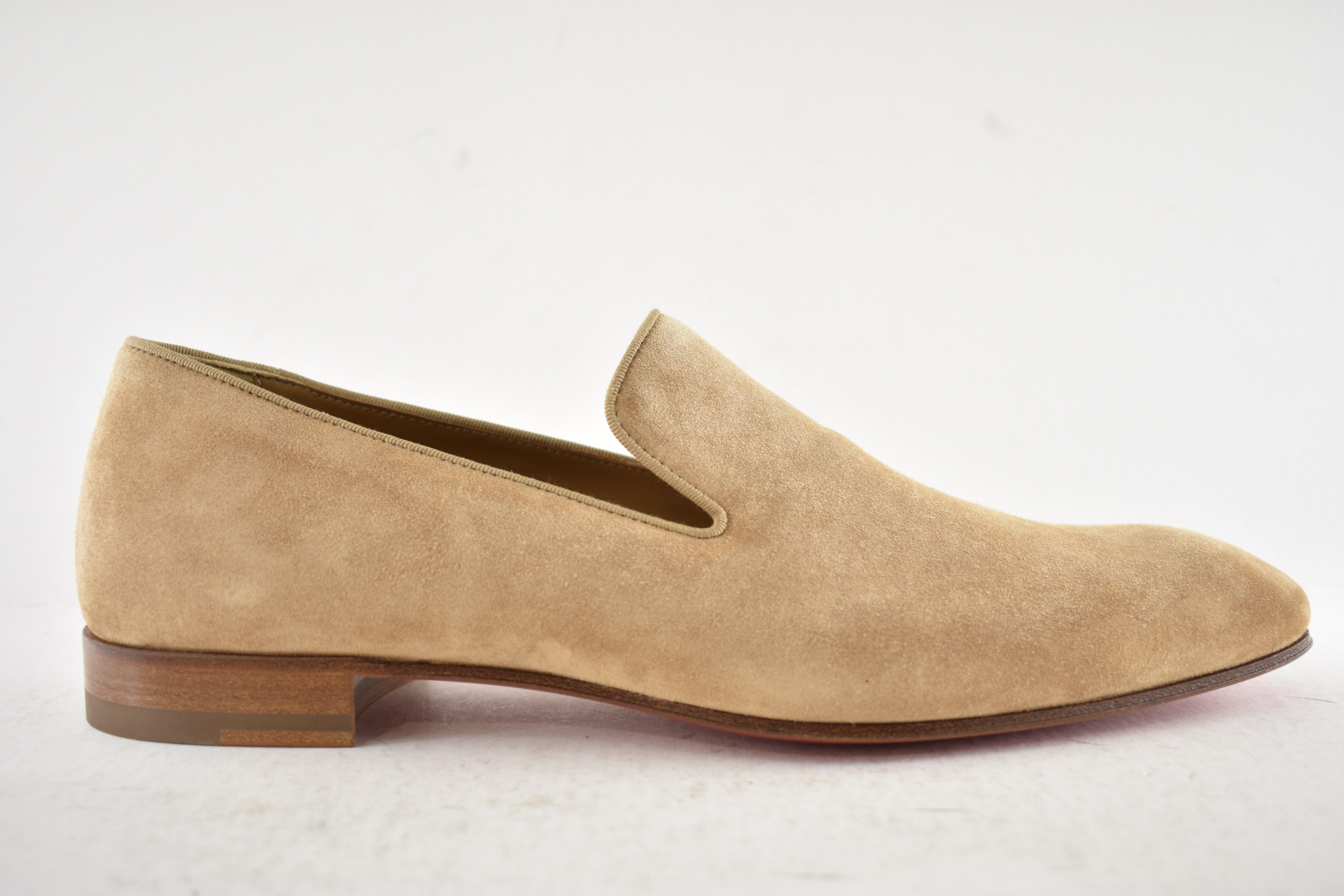 Christian Louboutin Mens Dandelion Flat Lionne Beige Suede Dress Loafer 44 11 Size US 11 / EU 44 - 2 Thumbnail