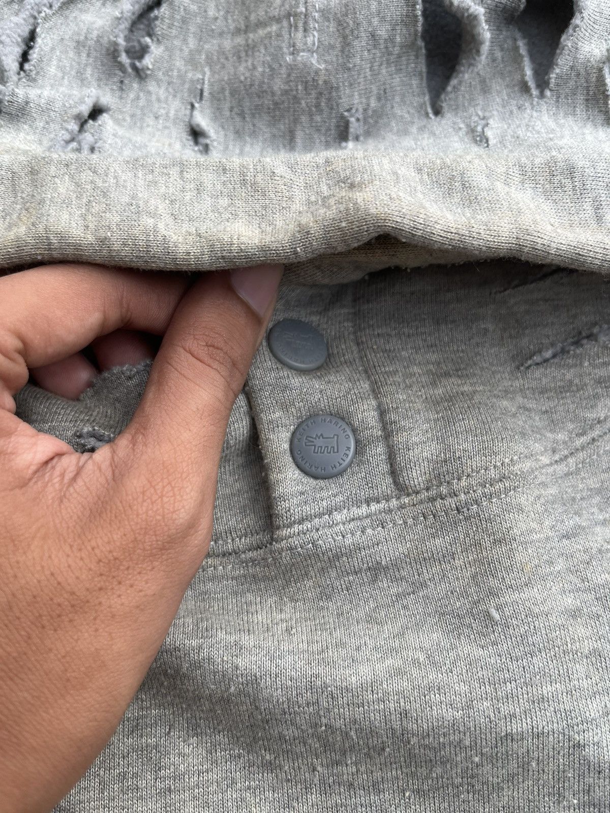 If Six Was Nine × Keith Haring × Le Grande Bleu (L.G.B.) KEITH HARING DISTRESSED HOODIE Size US M / EU 48-50 / 2 - 7 Thumbnail