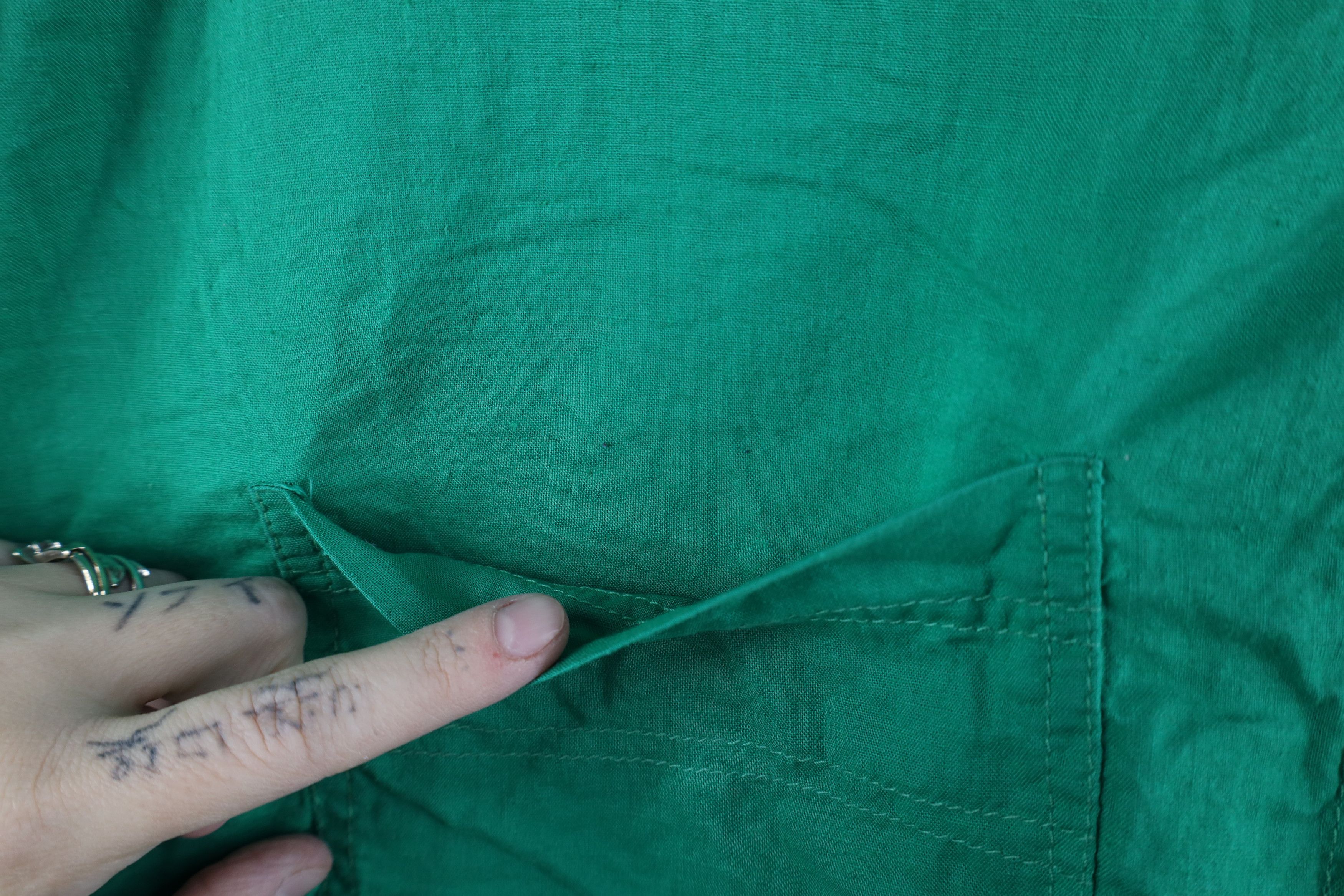 Vintage Vintage 90s Streetwear Baggy Front Back Button Shirt Green Size L / US 10 / IT 46 - 5 Thumbnail