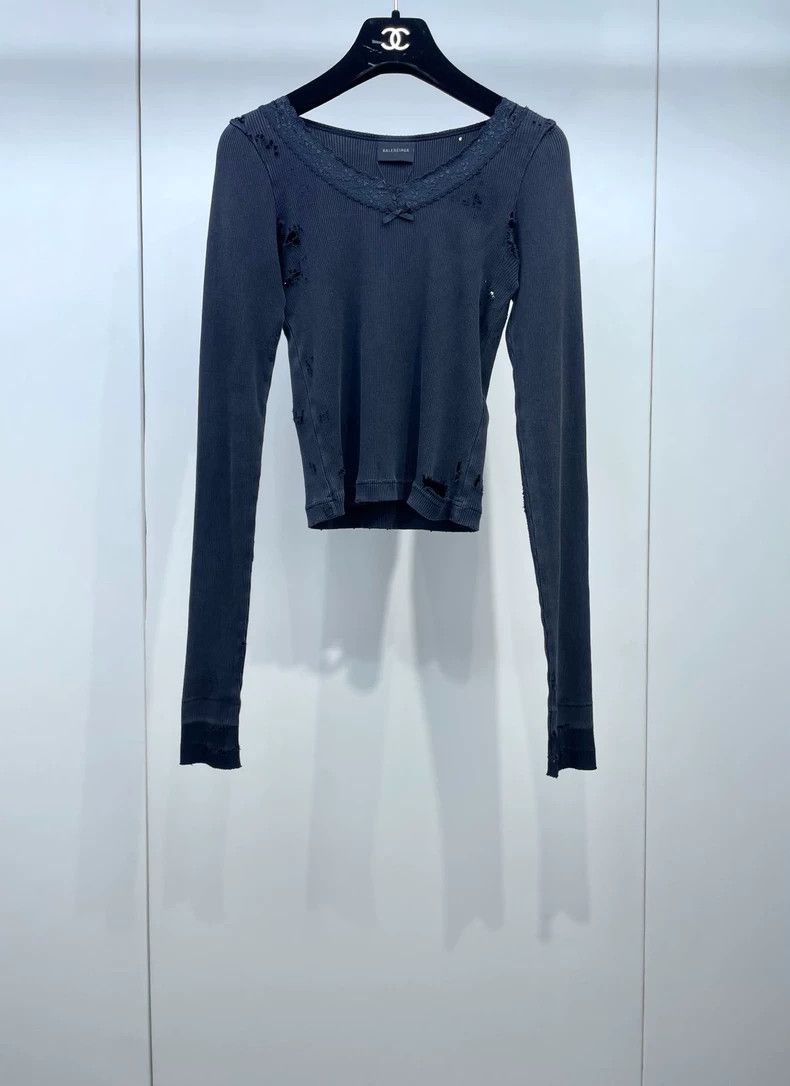 Balenciaga Balenciaga Deep Smoky Gray Vintage Hole Mended Slim Fit To Size XS / US 0-2 / IT 36-38 - 1 Thumbnail